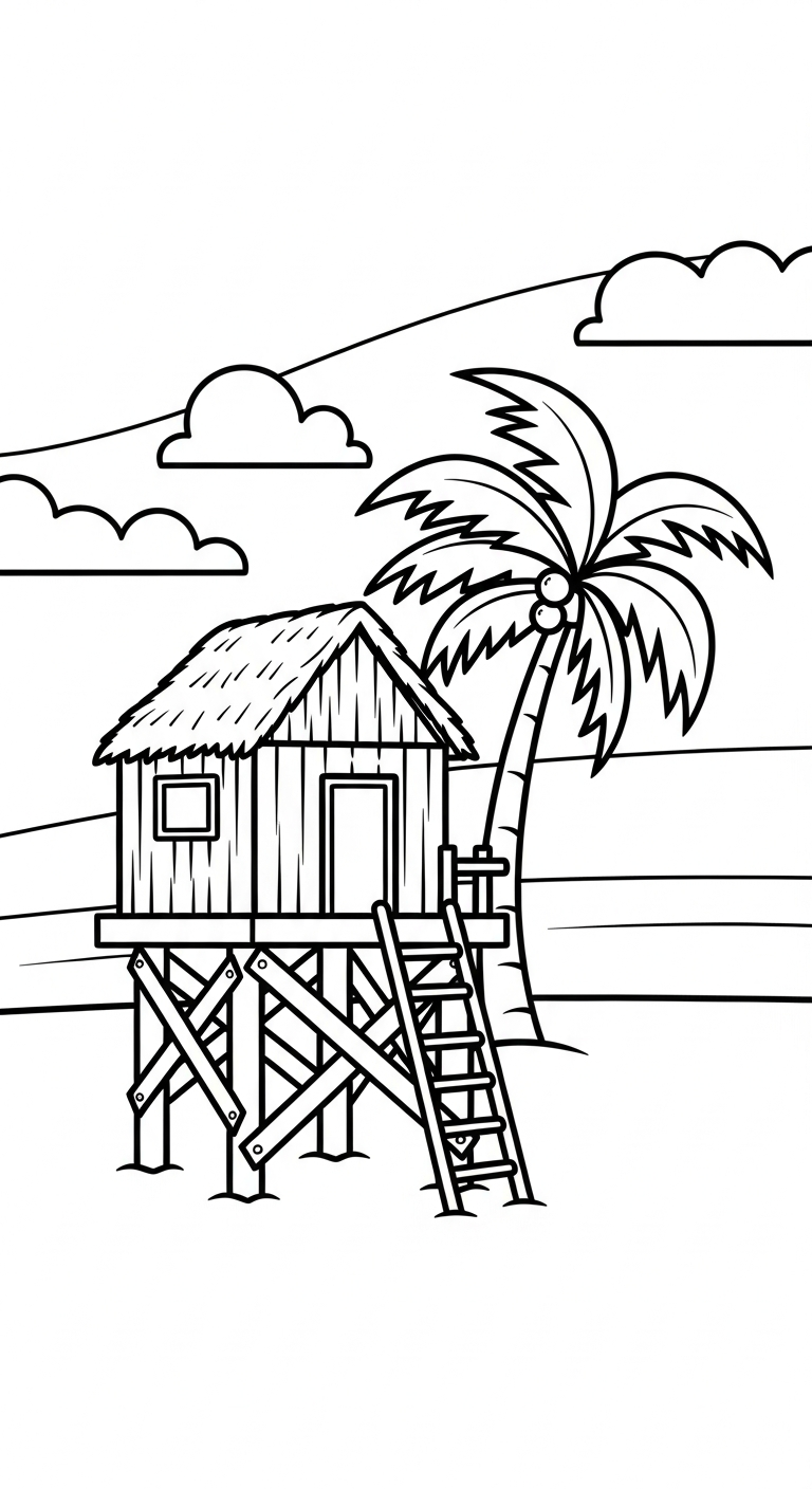 tranh tô màu ngôi nhà cho bé tải về