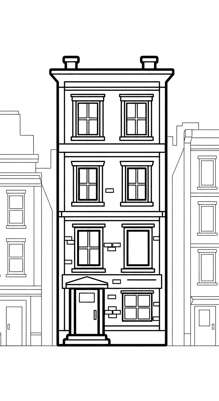 hình tô màu ngôi nhà cho bé 3 tuổi miễn phí