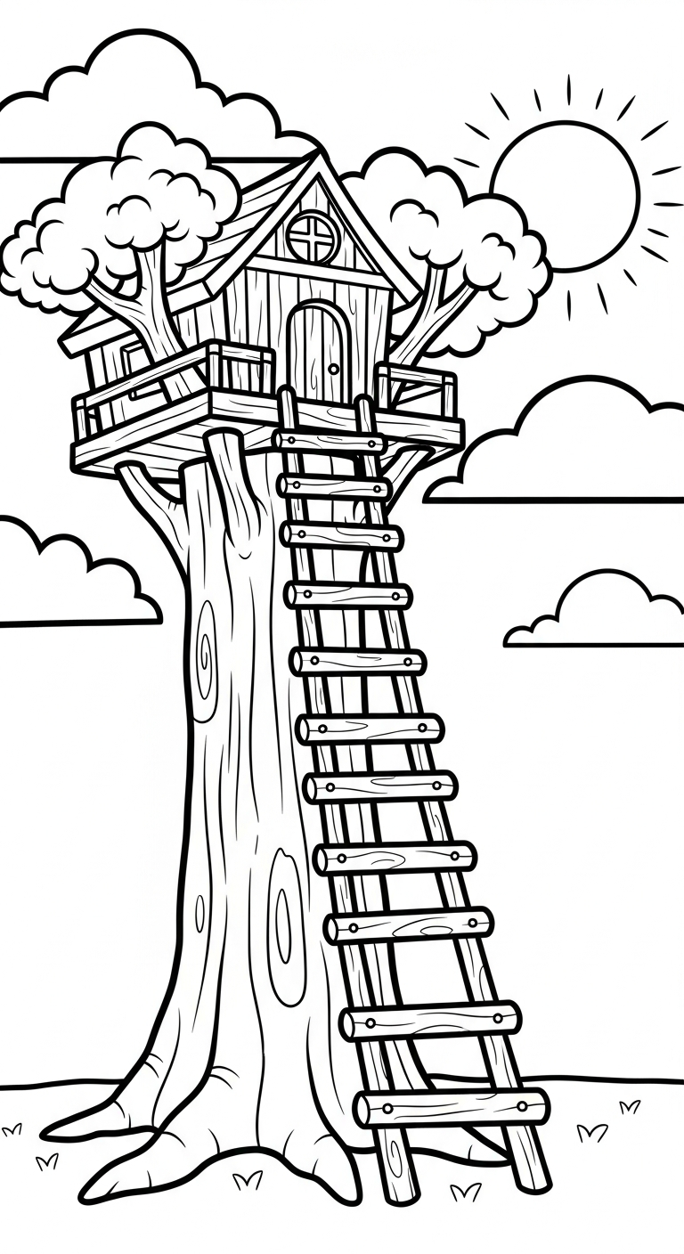 tranh tô màu ngôi nhà cho bé 6 tuổi miễn phí