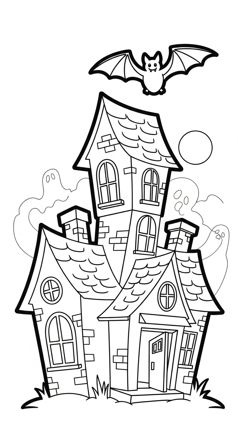 file pdf hình tô màu ngôi nhà cho bé