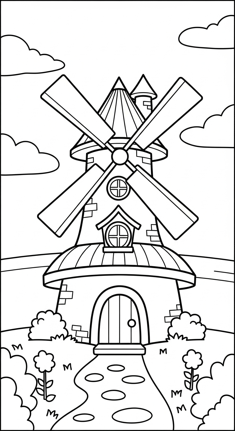 tranh tô màu ngôi nhà cho bé