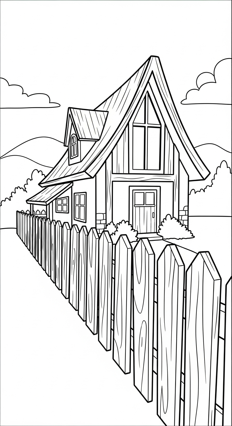 mẫu in tranh tô màu ngôi nhà cho bé