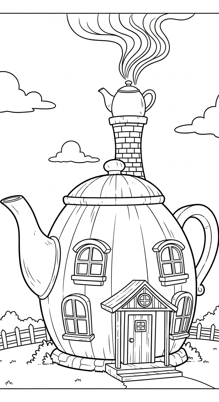 tranh tô màu ngôi nhà cho bé 5 tuổi