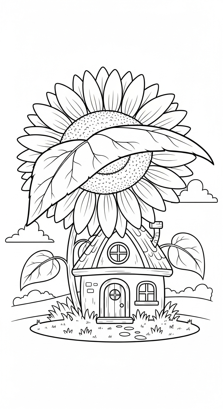 tranh tô màu ngôi nhà cho bé mới nhất 1