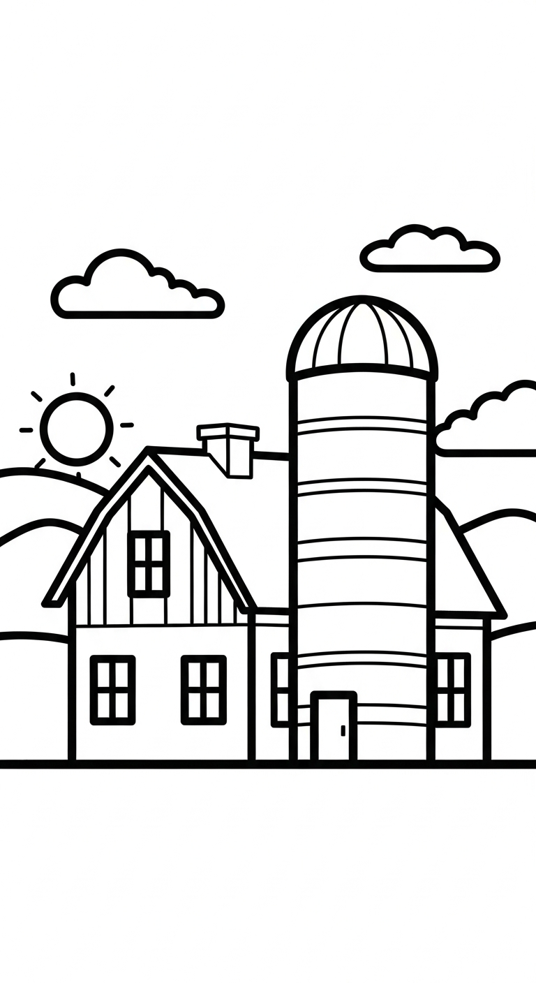 hình tô màu ngôi nhà cho bé 8 tuổi