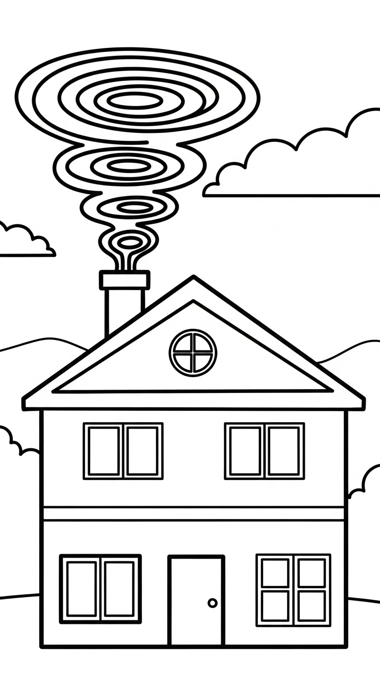 hình tô màu ngôi nhà cho bé 7 tuổi miễn phí