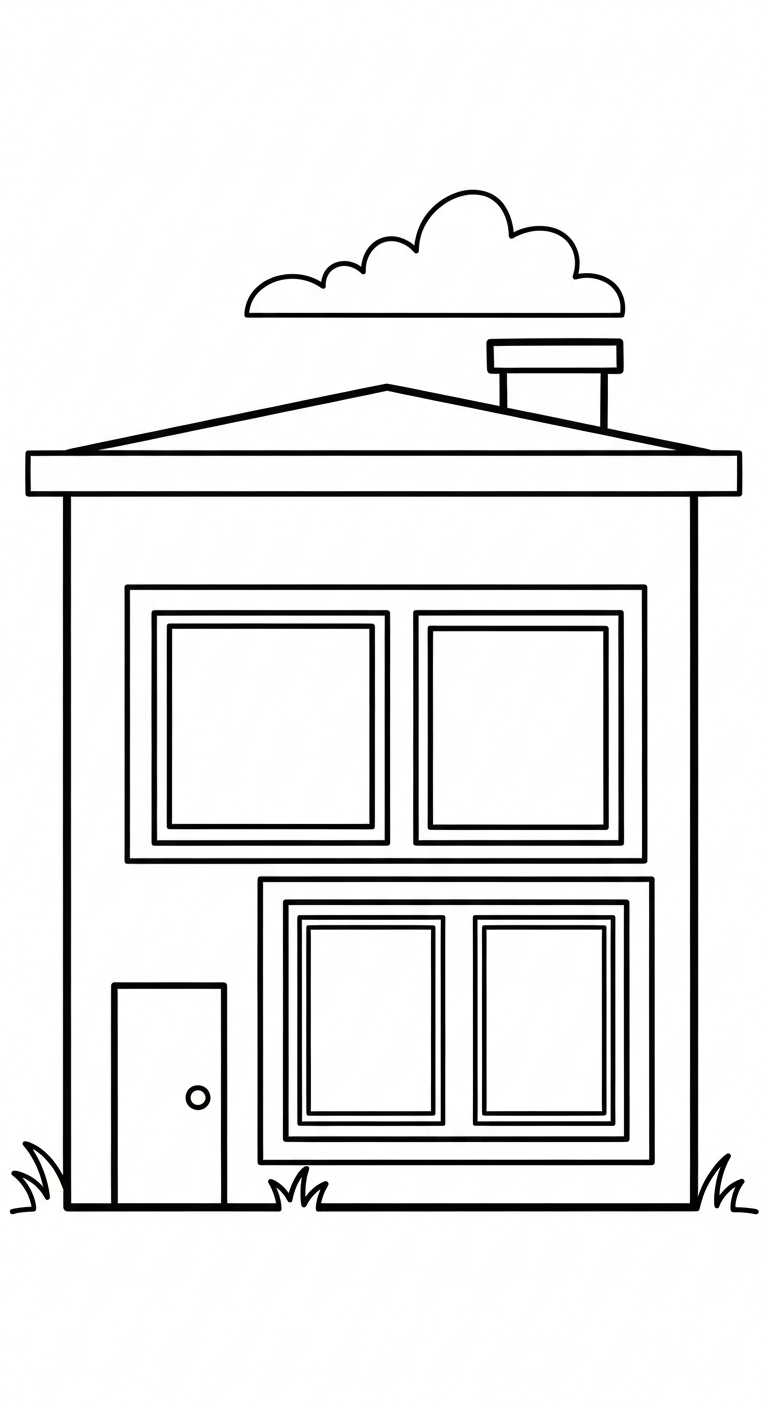 tranh tô màu ngôi nhà cho bé 7-8 tuổi