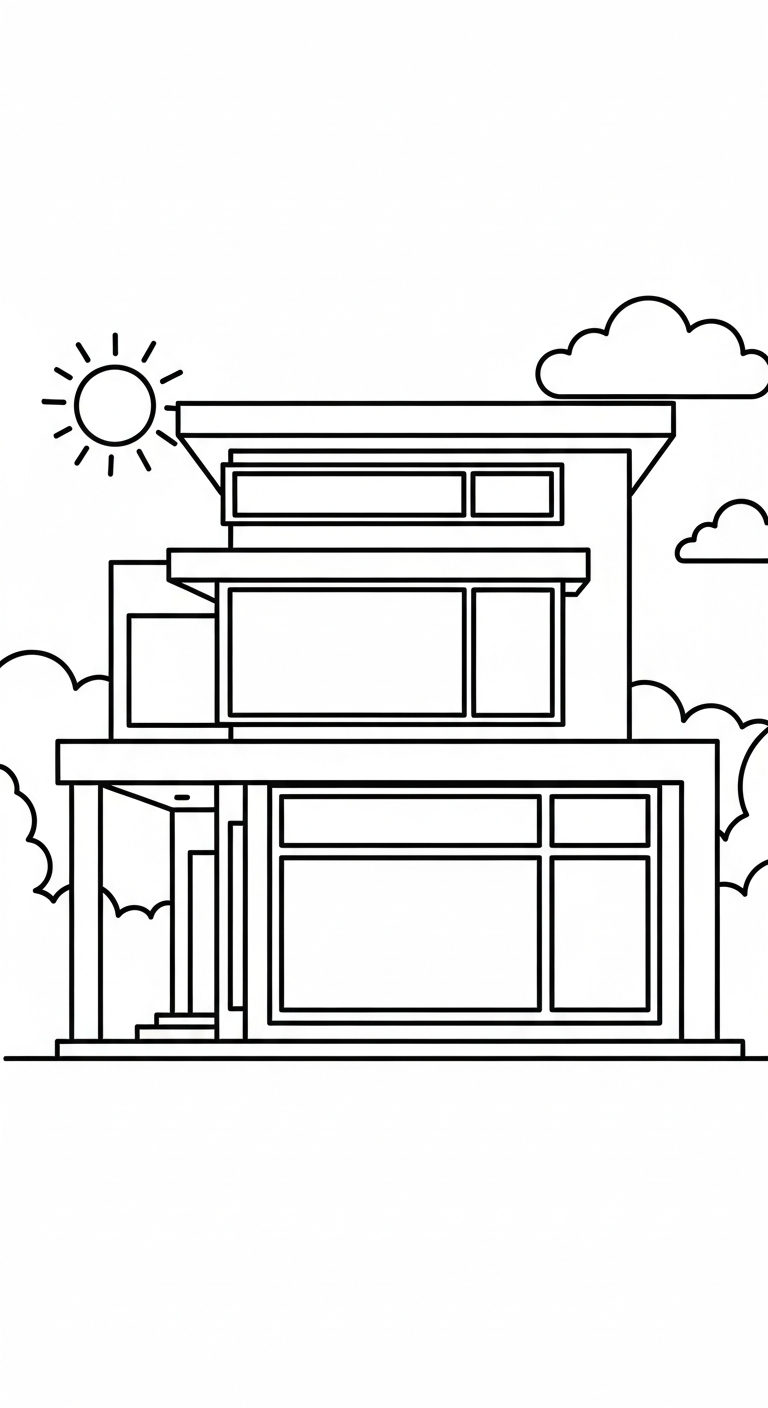 hình tô màu ngôi nhà cho bé mới nhất