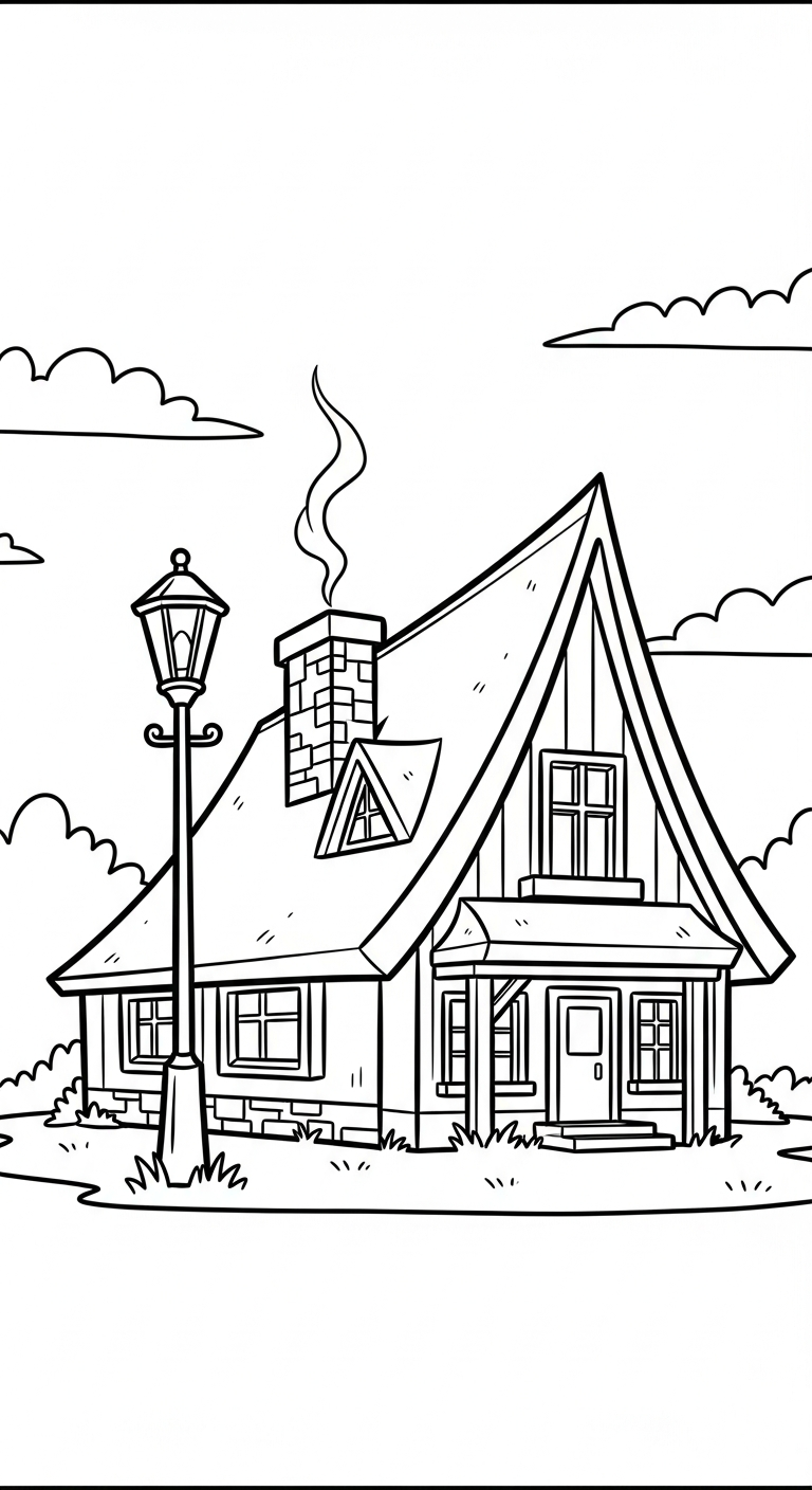 hình tô màu ngôi nhà cho bé mới nhất 1