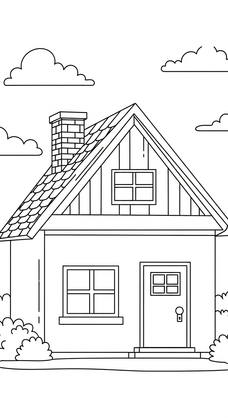 tải tranh tô màu ngôi nhà cho bé 7 tuổi