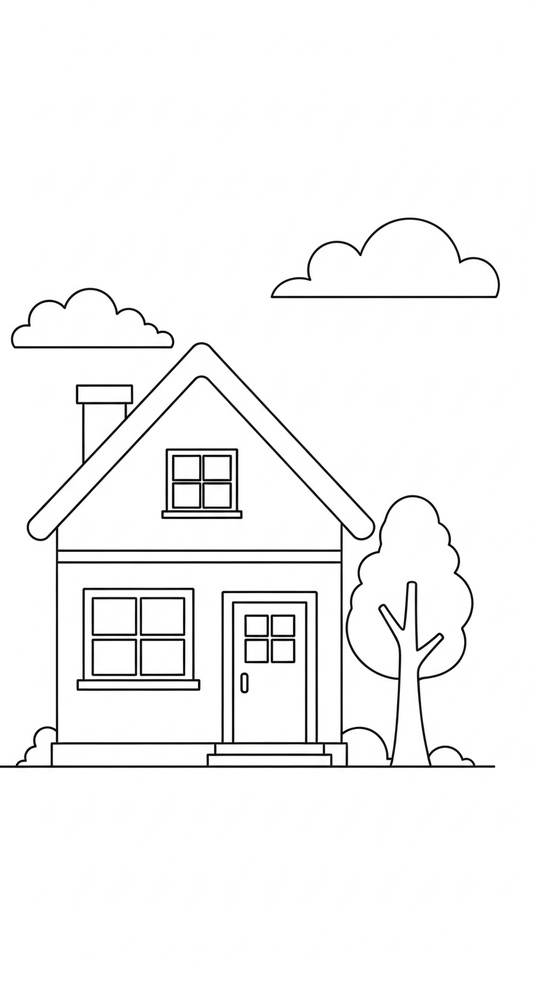 tải hình tô màu ngôi nhà cho bé 3 tuổi