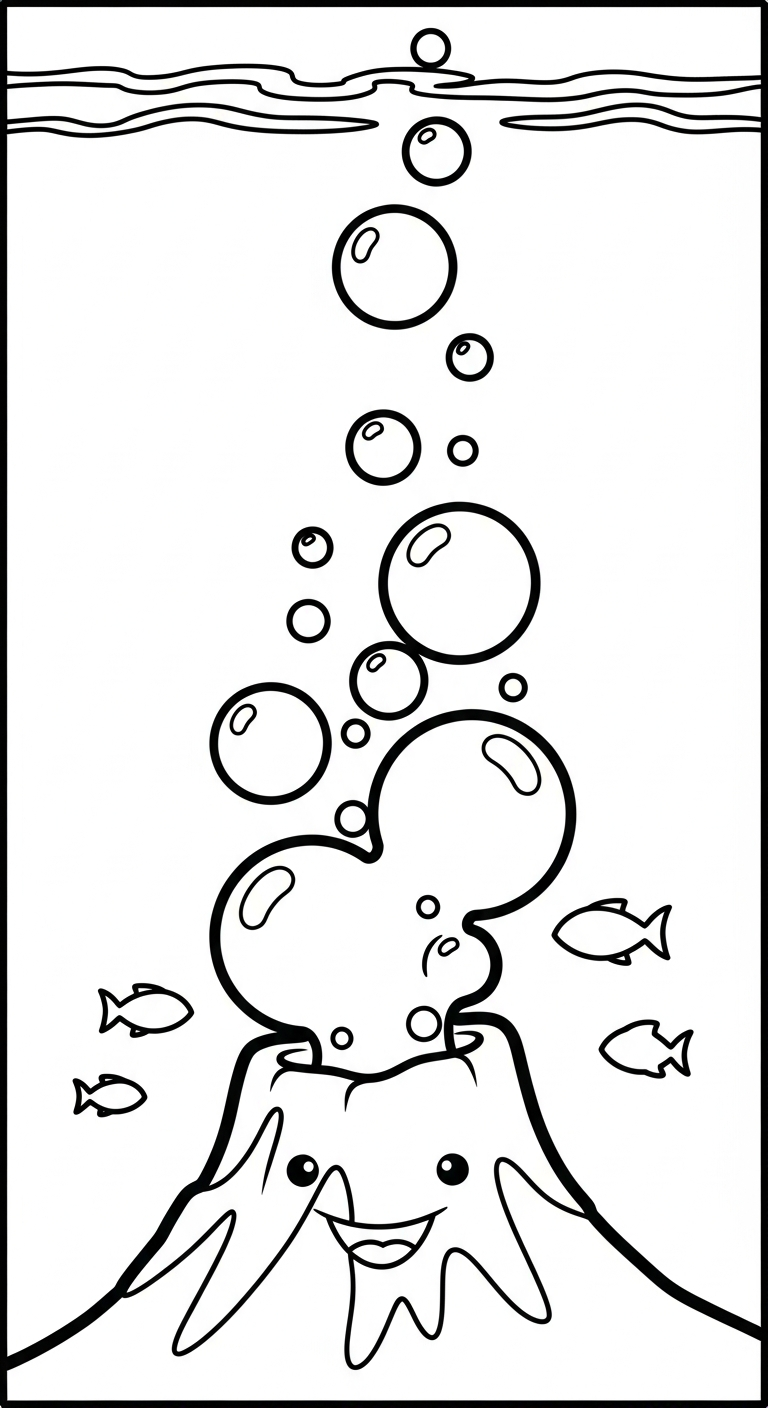 hình tô màu núi lửa cho bé 3 tuổi