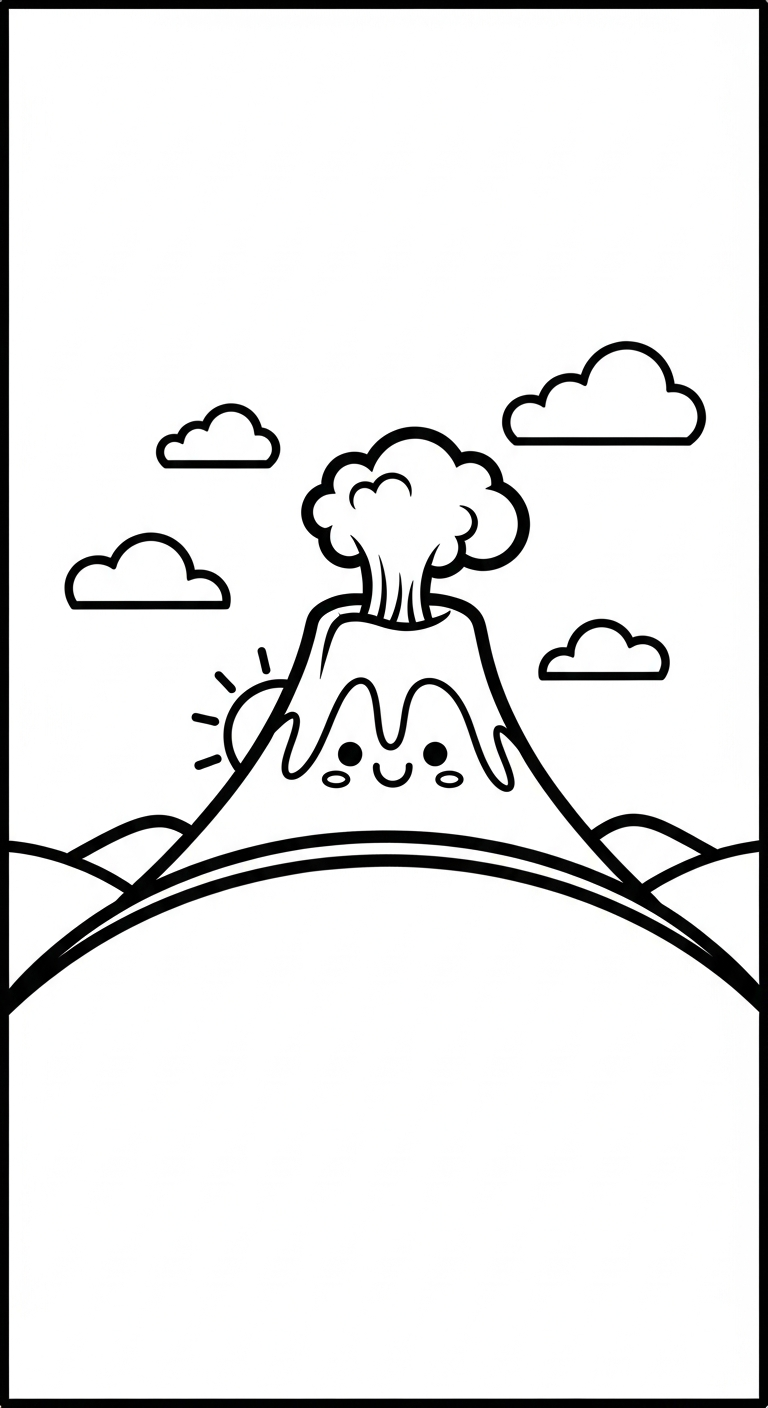 hình tô màu núi lửa tập tô