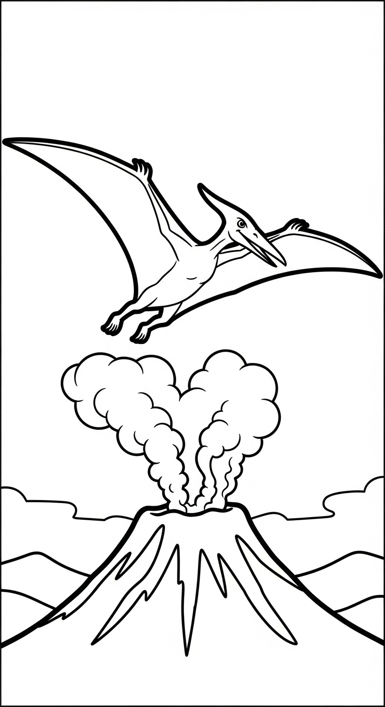 hình tô màu núi lửa cho bé 3 tuổi miễn phí