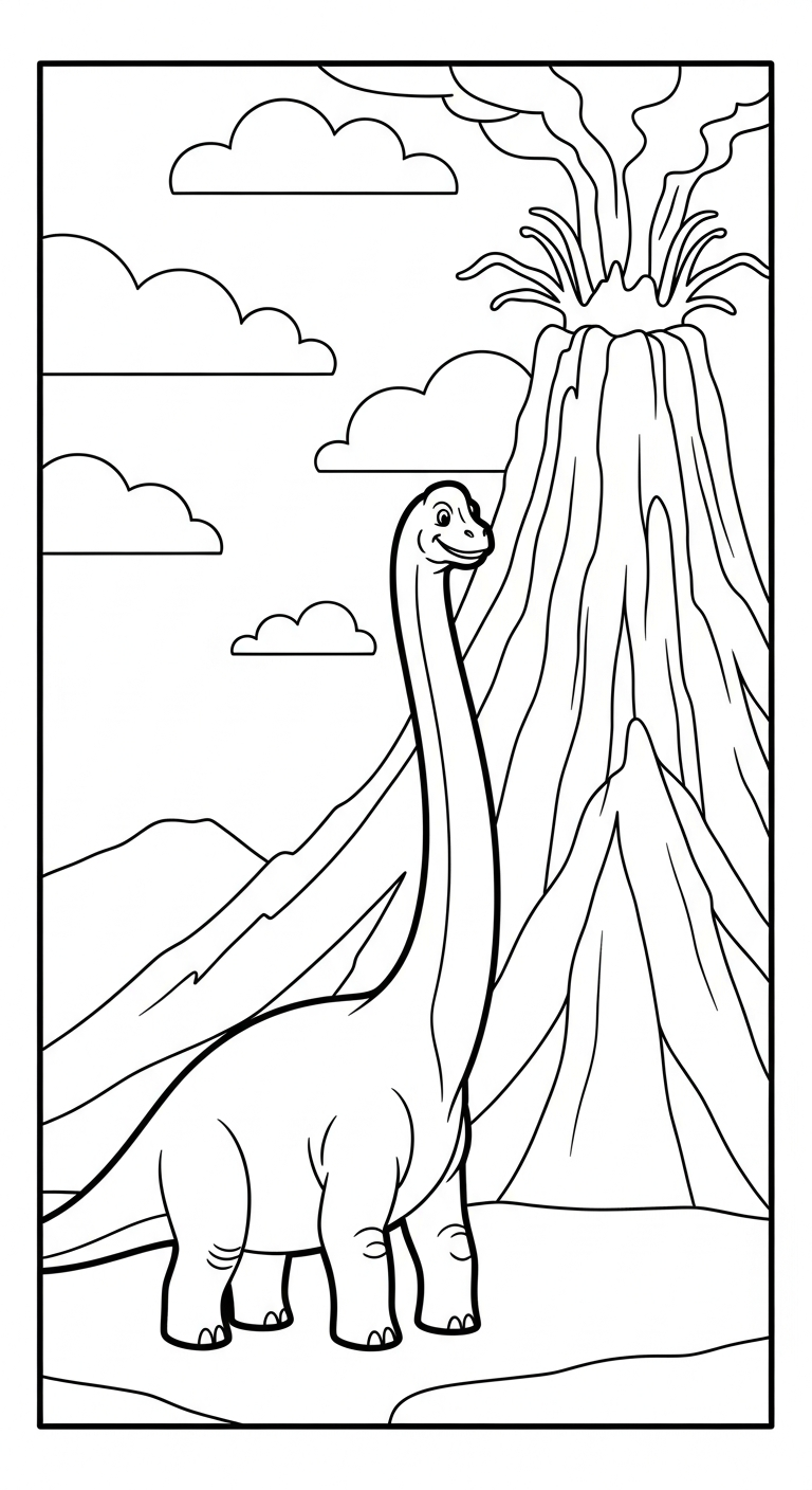 hình tô màu núi lửa cho bé 7 tuổi 1