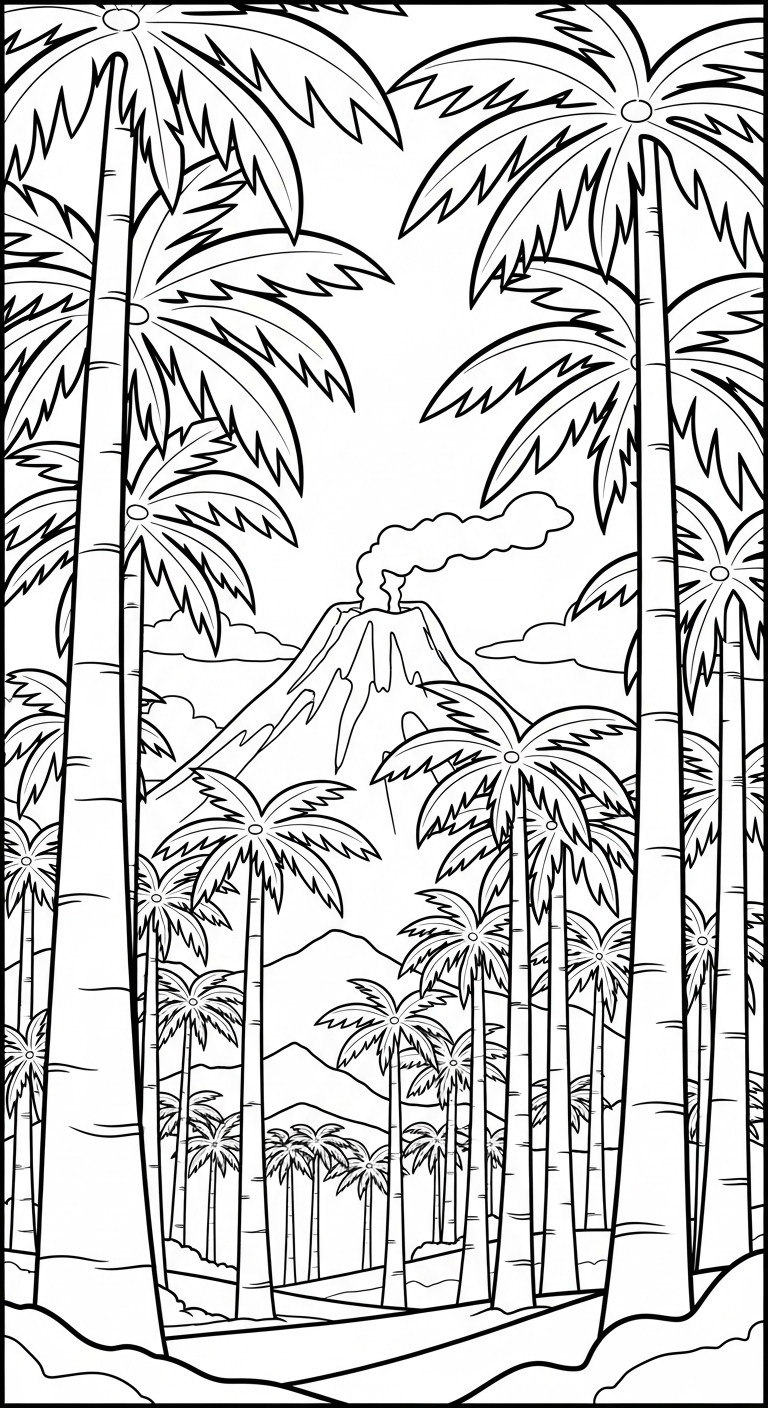 tải hình tô màu núi lửa cho bé 4 tuổi 1