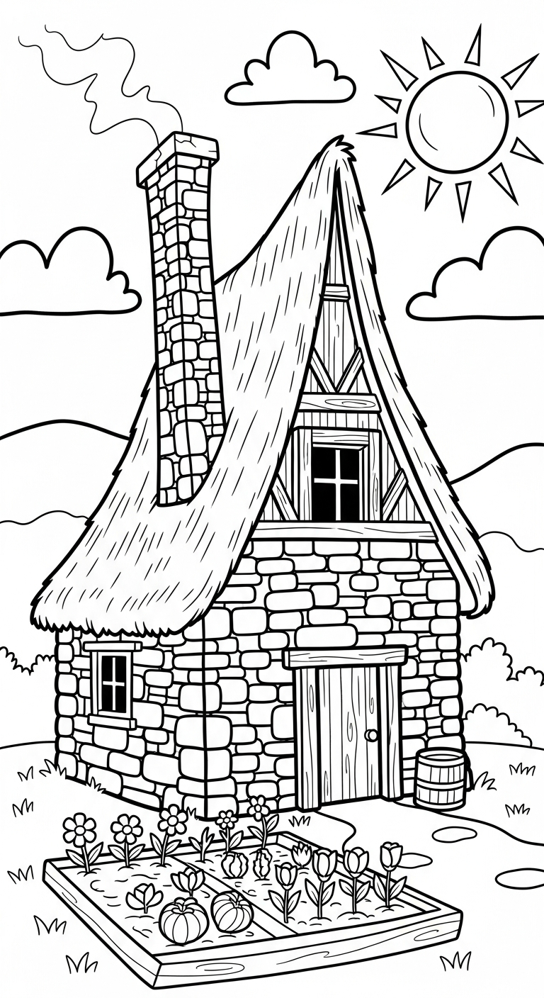 tranh tô màu phong cảnh cho bé 7 tuổi