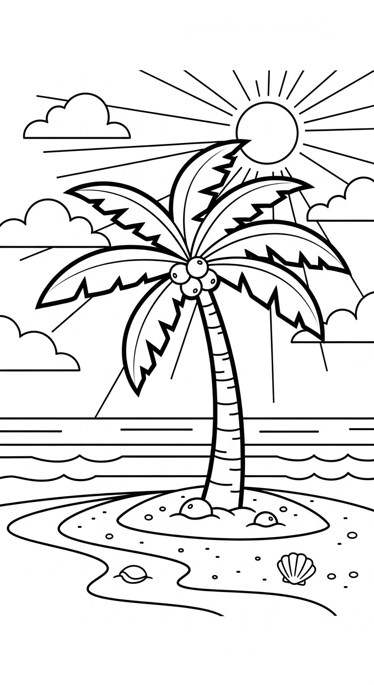 file tranh tô màu phong cảnh cho bé in