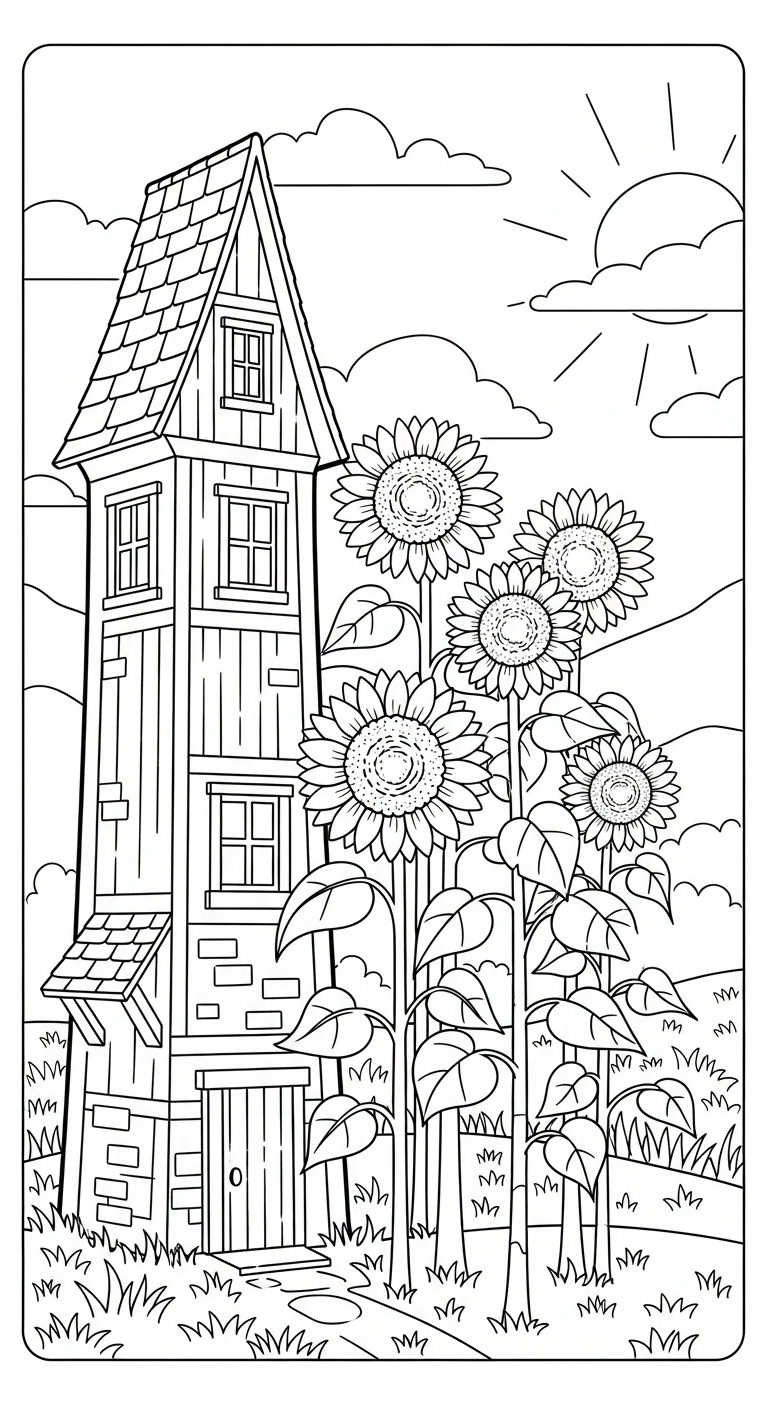 in tranh tô màu phong cảnh cho bé 8 tuổi