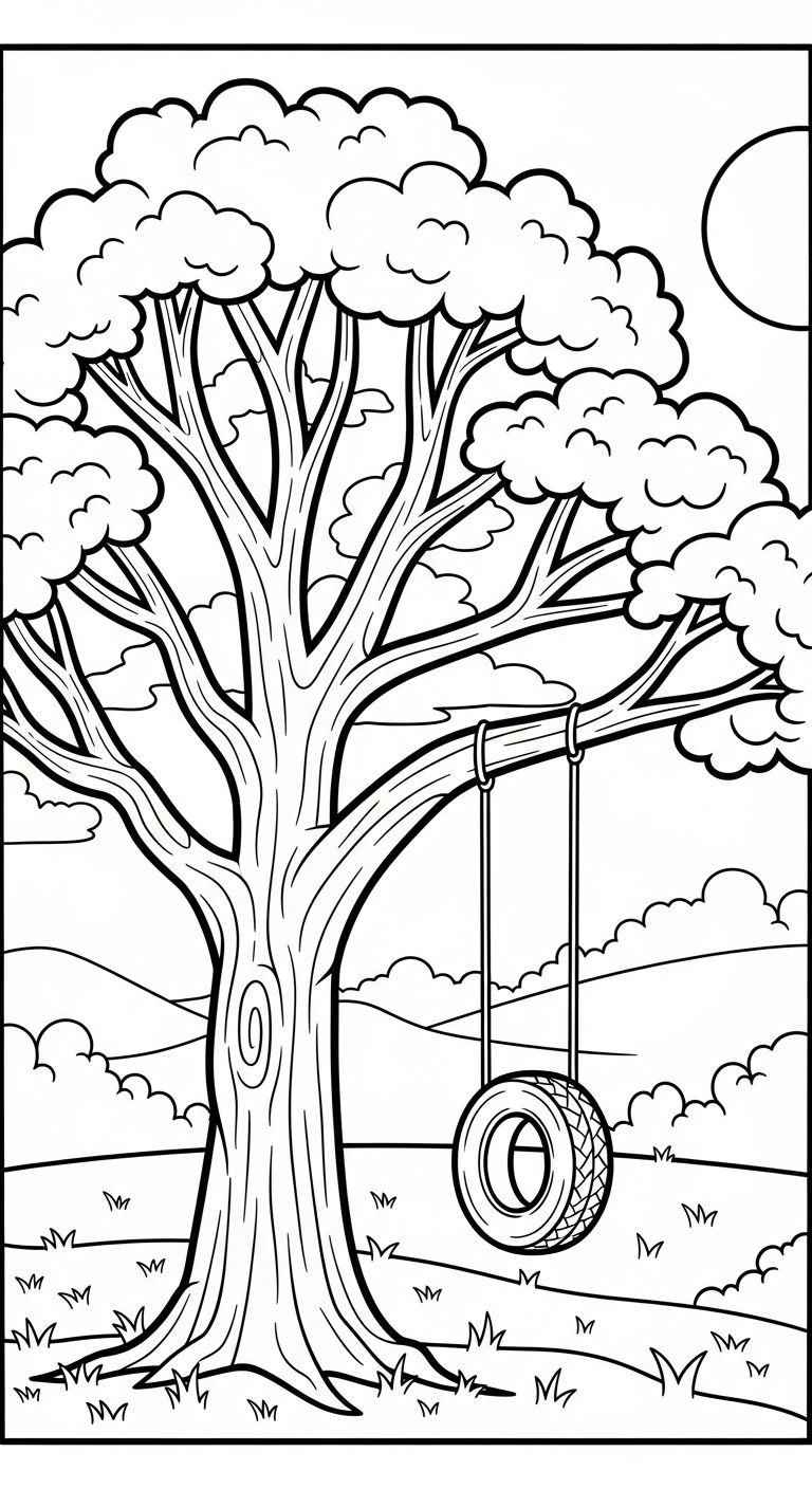 tranh tô màu phong cảnh cho bé đơn giản 1