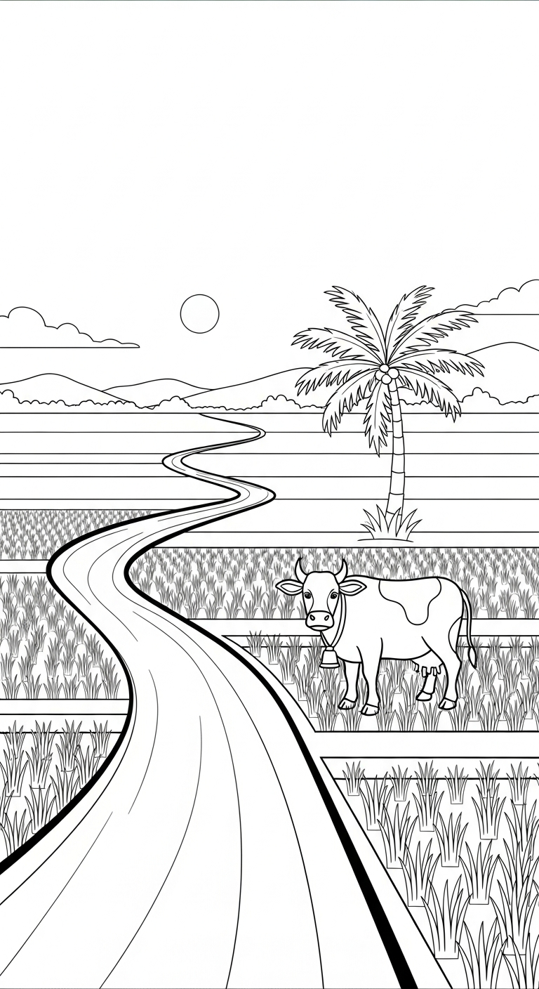 hình tô màu phong cảnh cho bé 5 tuổi miễn phí