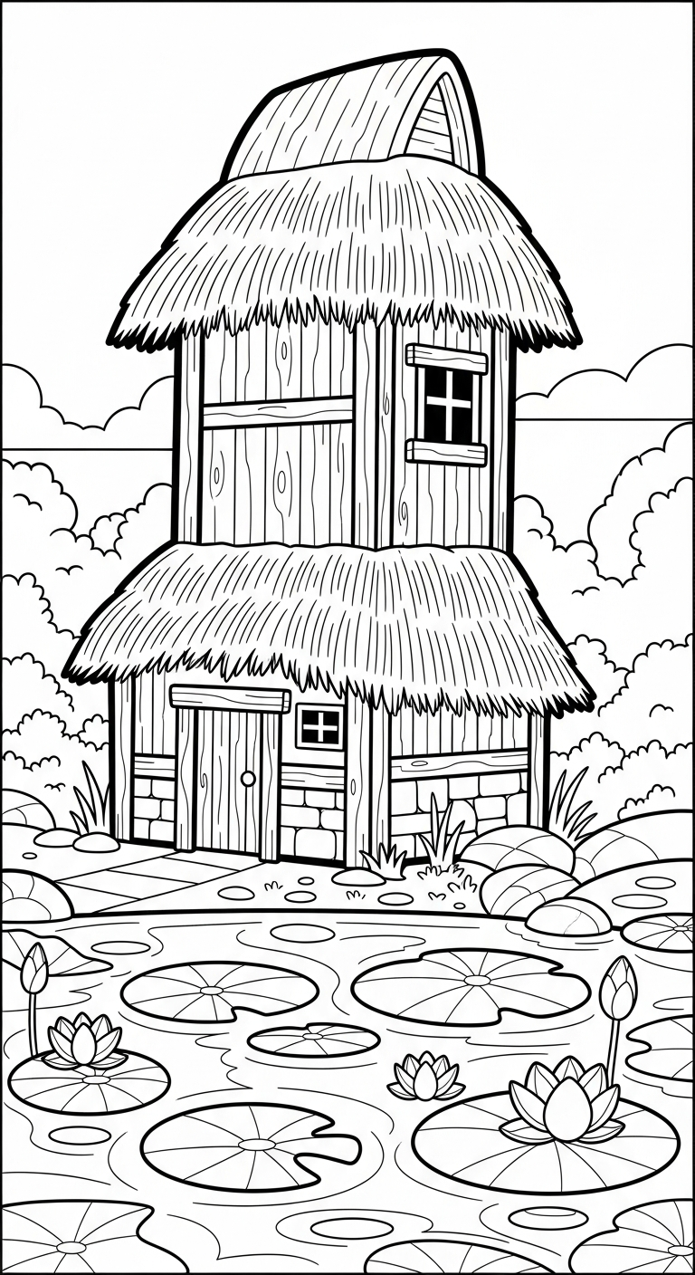 mẫu in hình tô màu phong cảnh cho bé