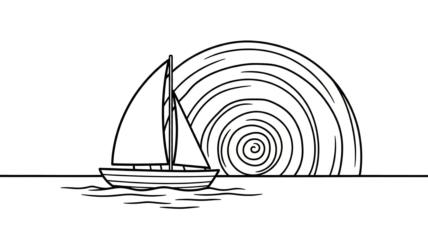 tranh tô màu thuyền buồm cho bé 8 tuổi