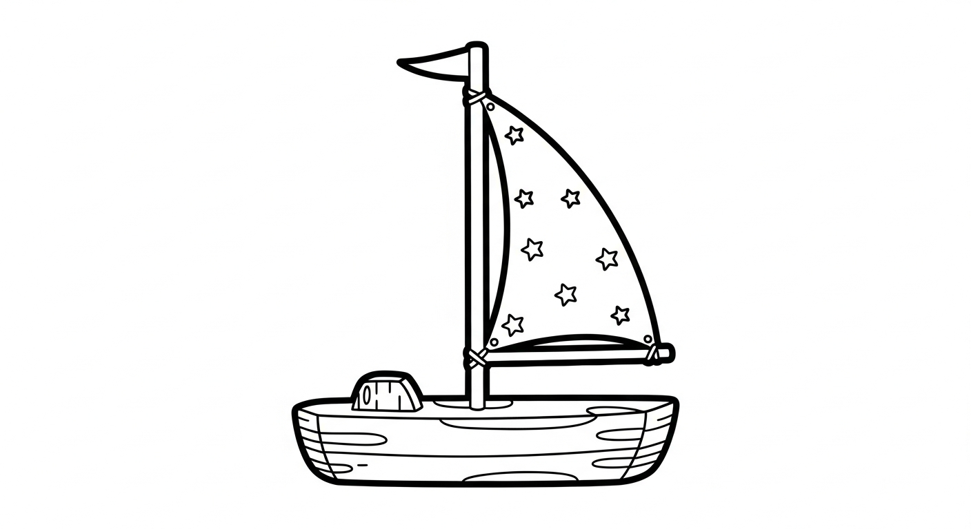 tải tranh tô màu thuyền buồm cho bé