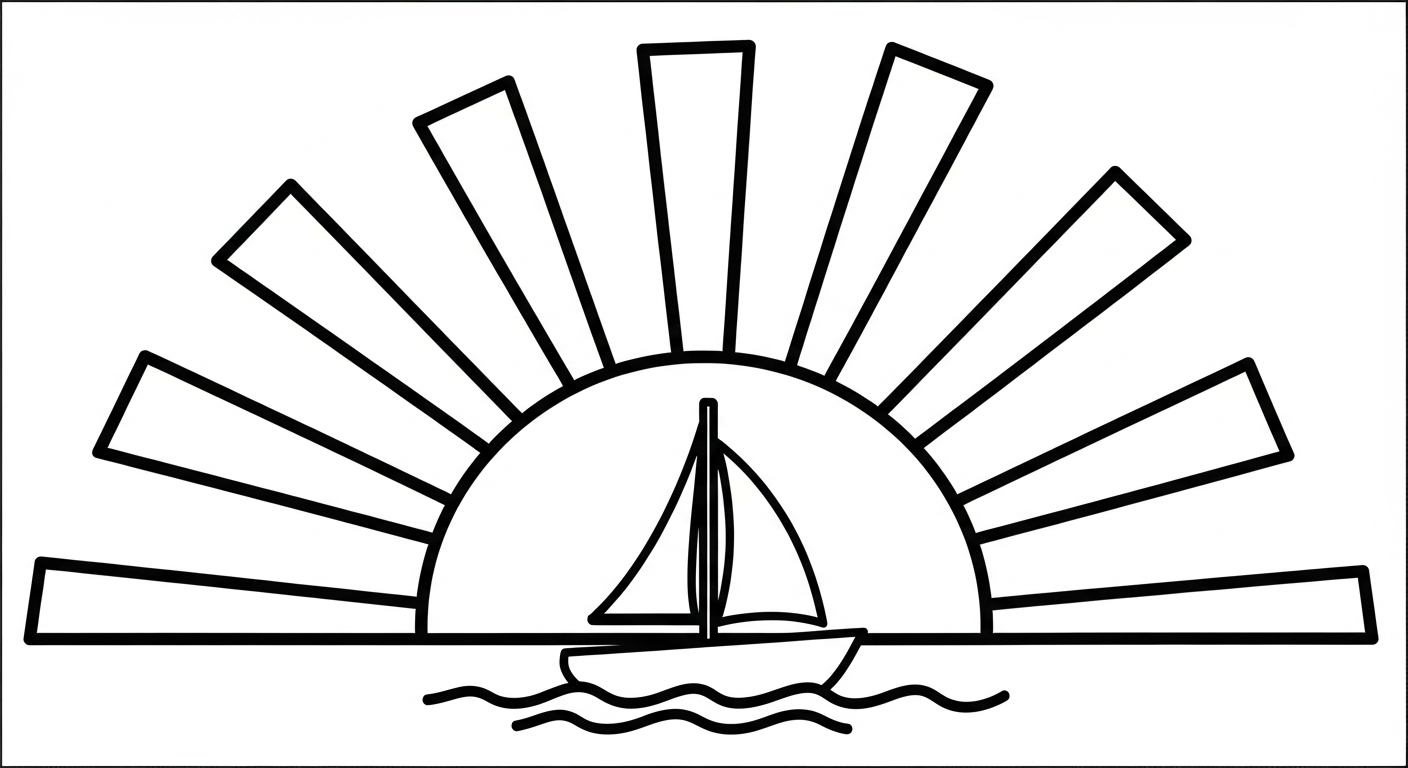 tranh tô màu thuyền buồm cho bé 4 tuổi miễn phí