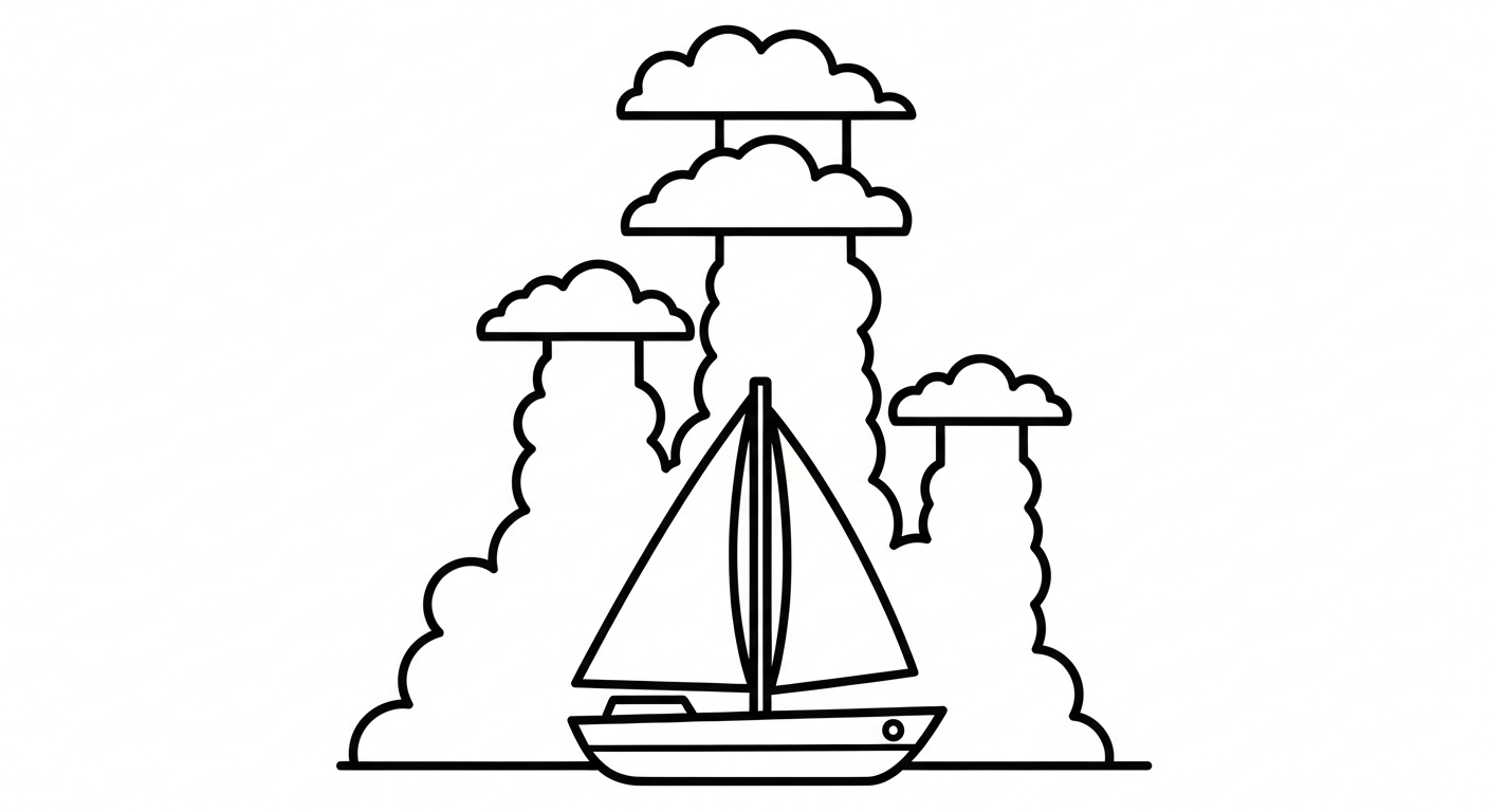 hình tô màu thuyền buồm cho bé 3 tuổi miễn phí