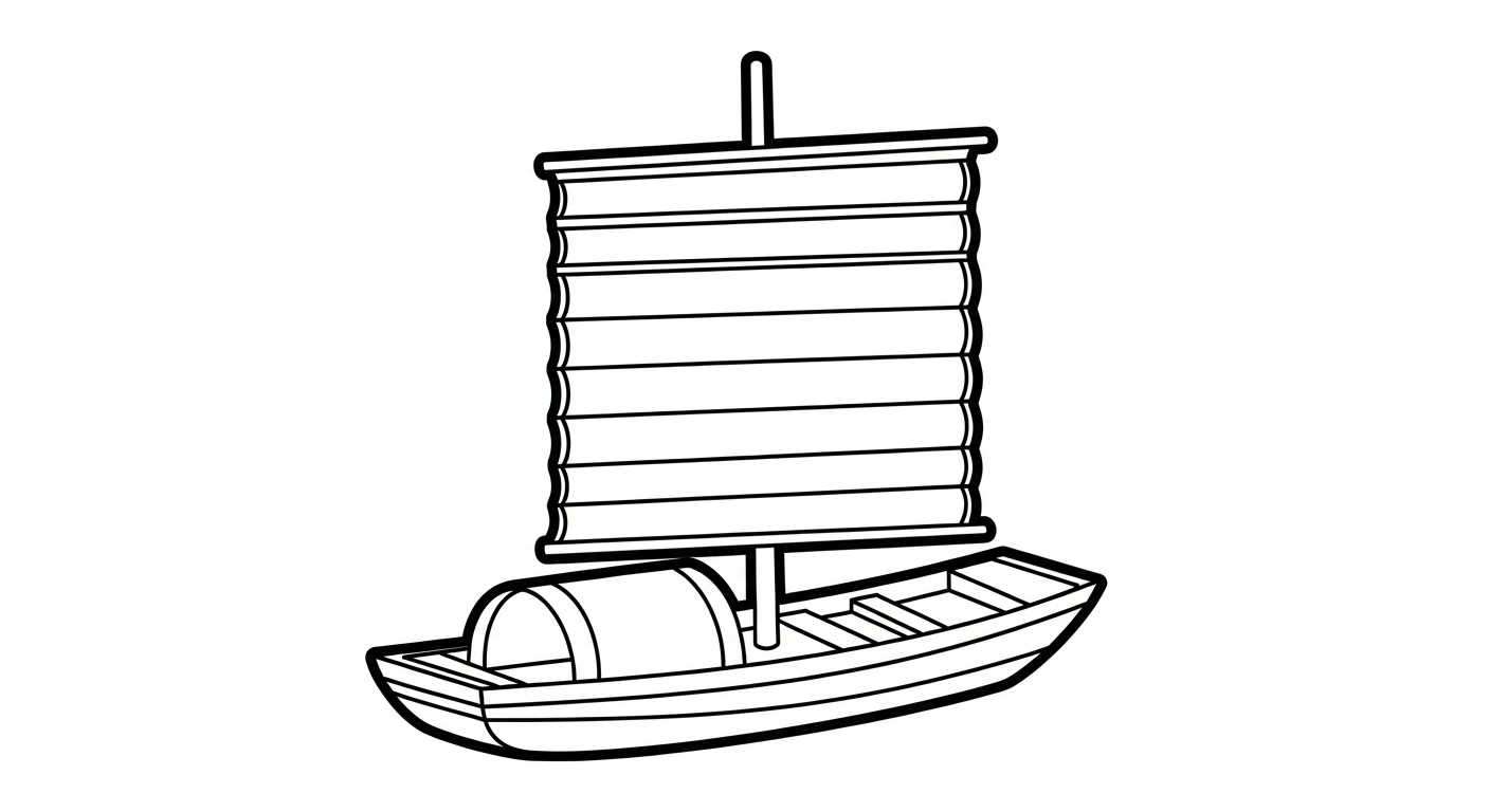 hình tô màu thuyền buồm cho bé 5 tuổi miễn phí