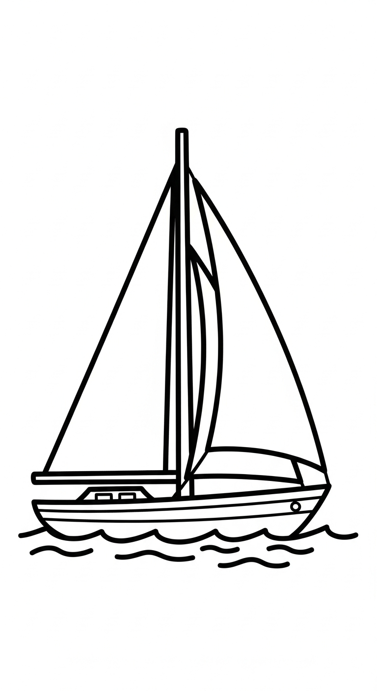 in hình tô màu thuyền buồm