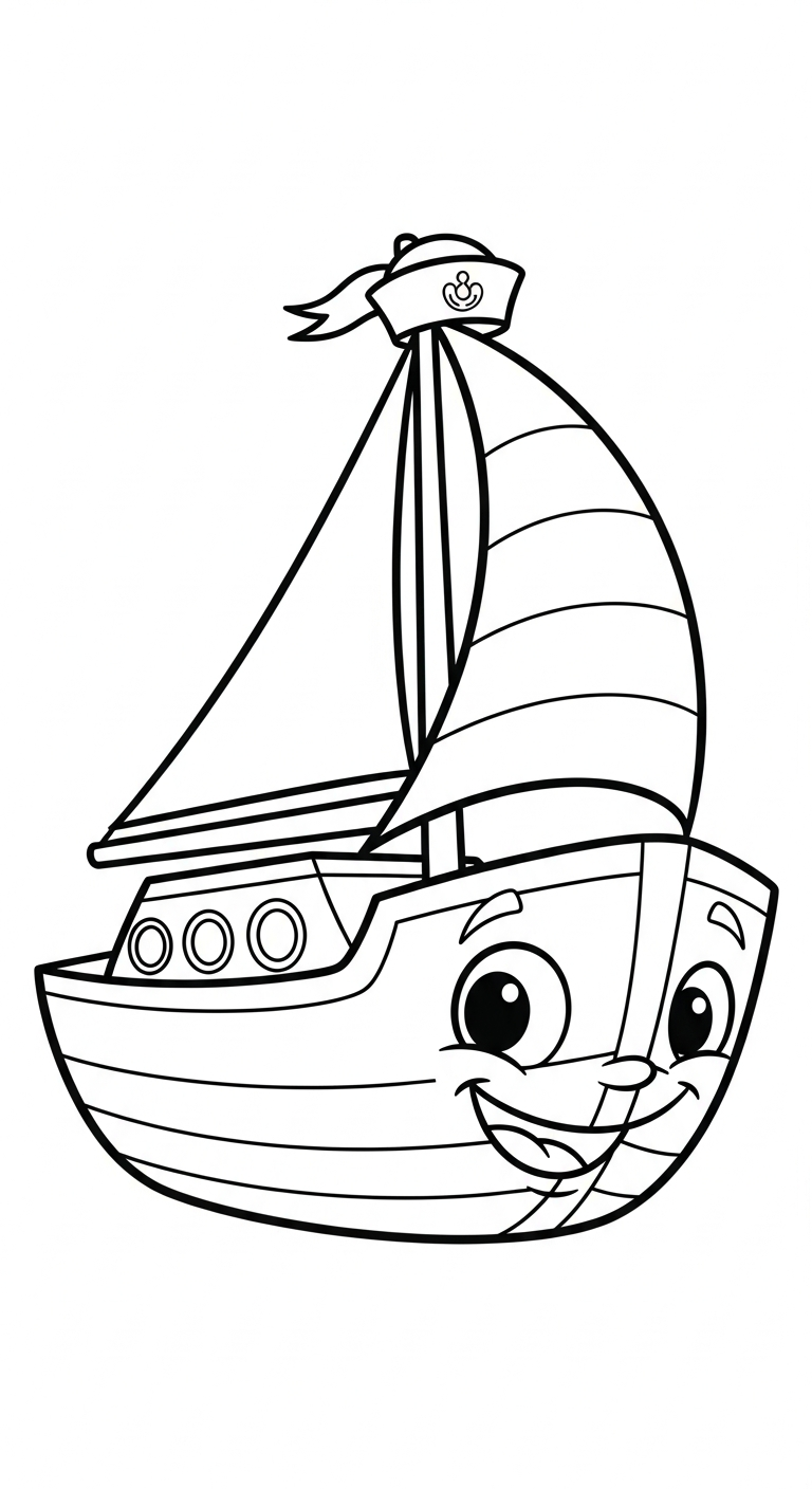 tải tranh tô màu thuyền buồm cho bé 1