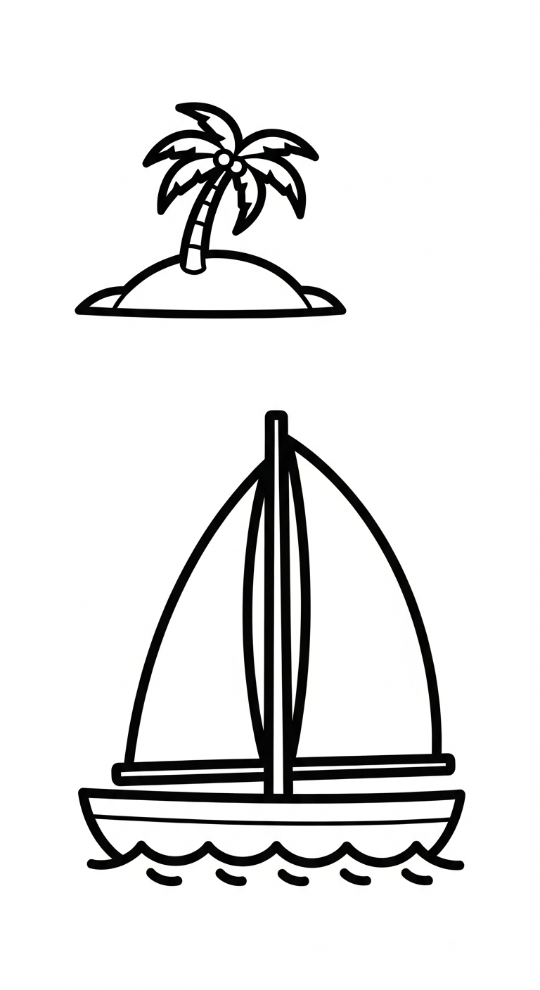 hình tô màu thuyền buồm cho bé 6 tuổi miễn phí