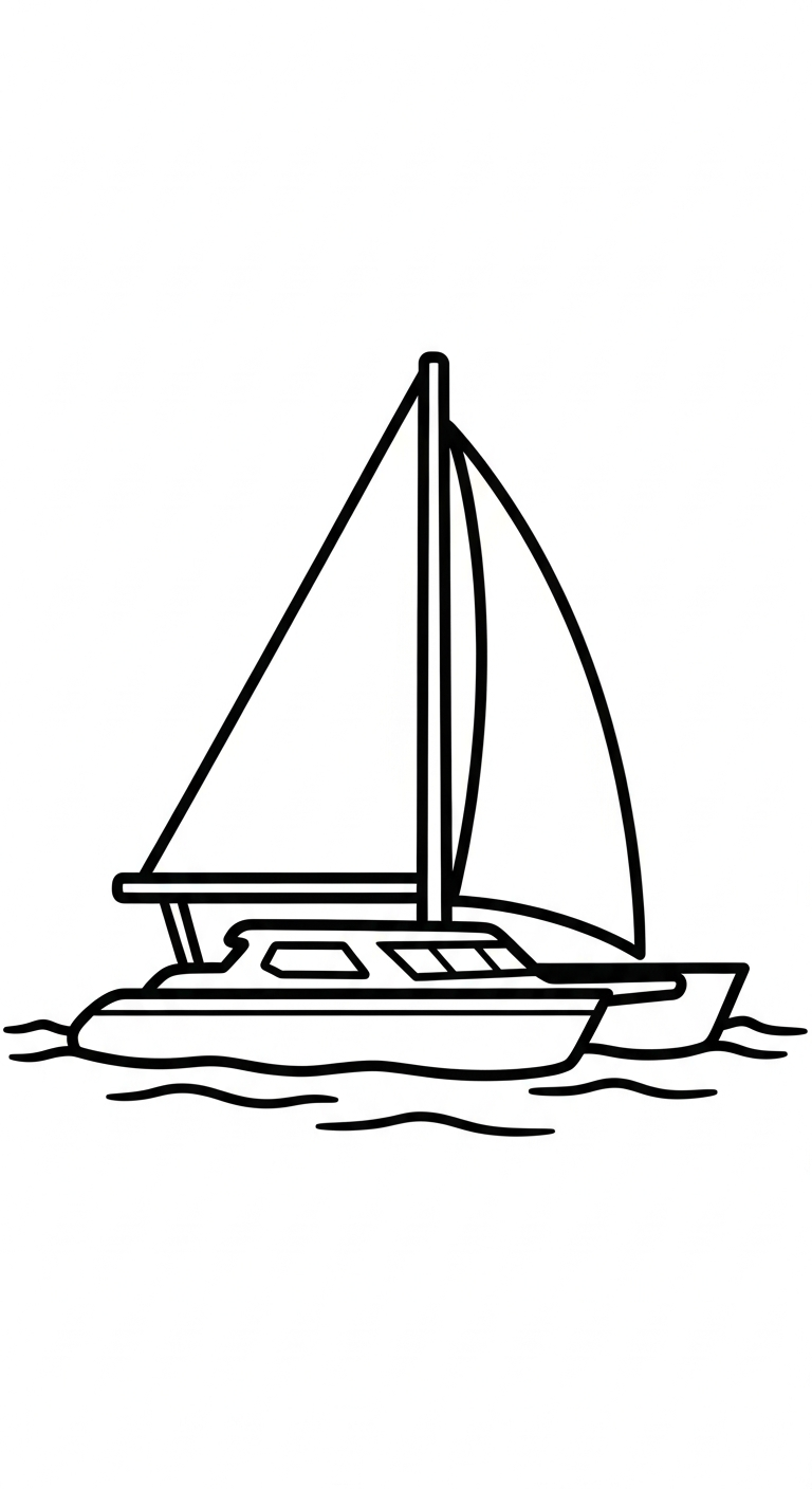 mẫu in hình tô màu thuyền buồm cho bé