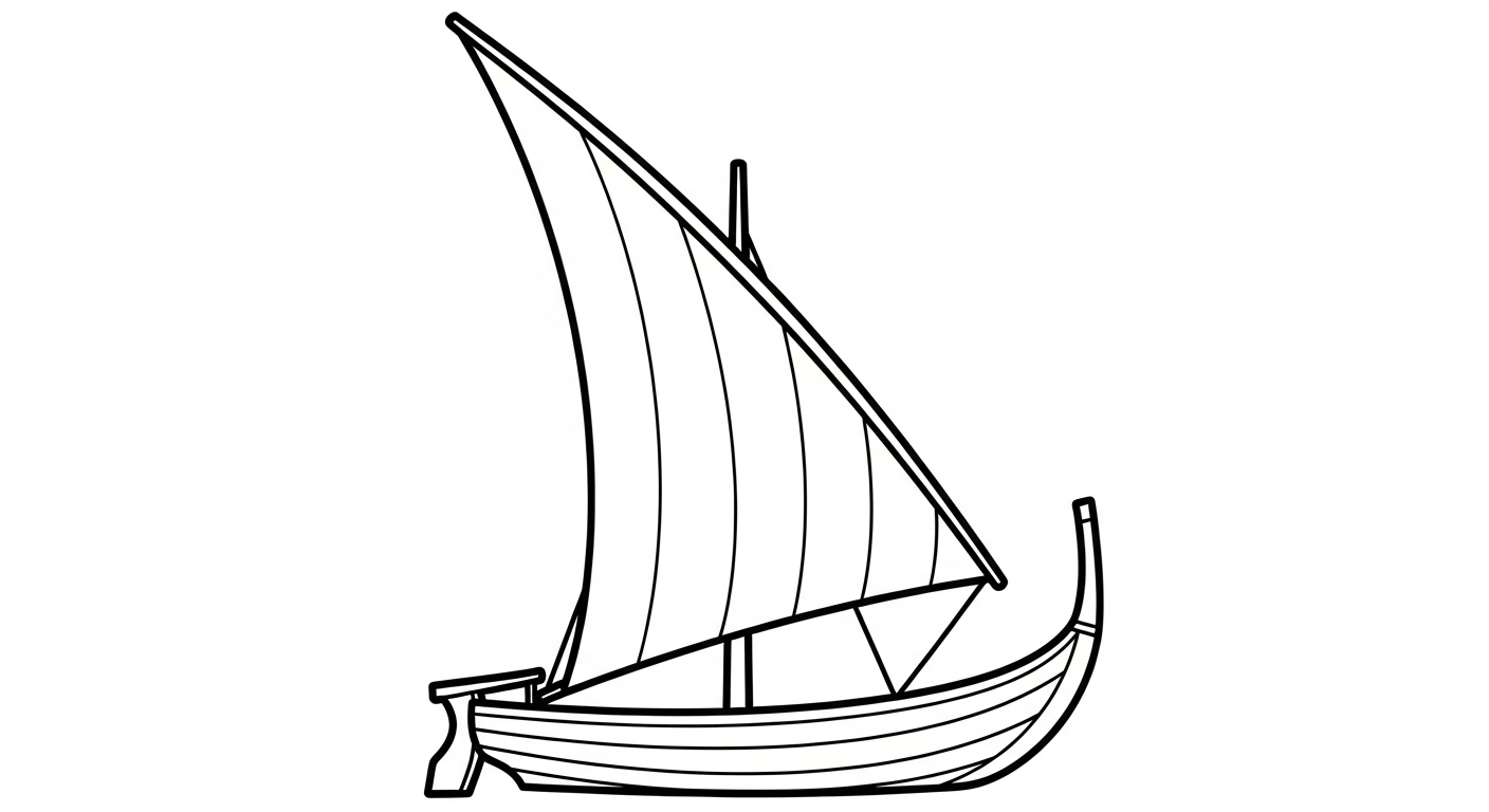 hình tô màu thuyền buồm cho bé 6 tuổi