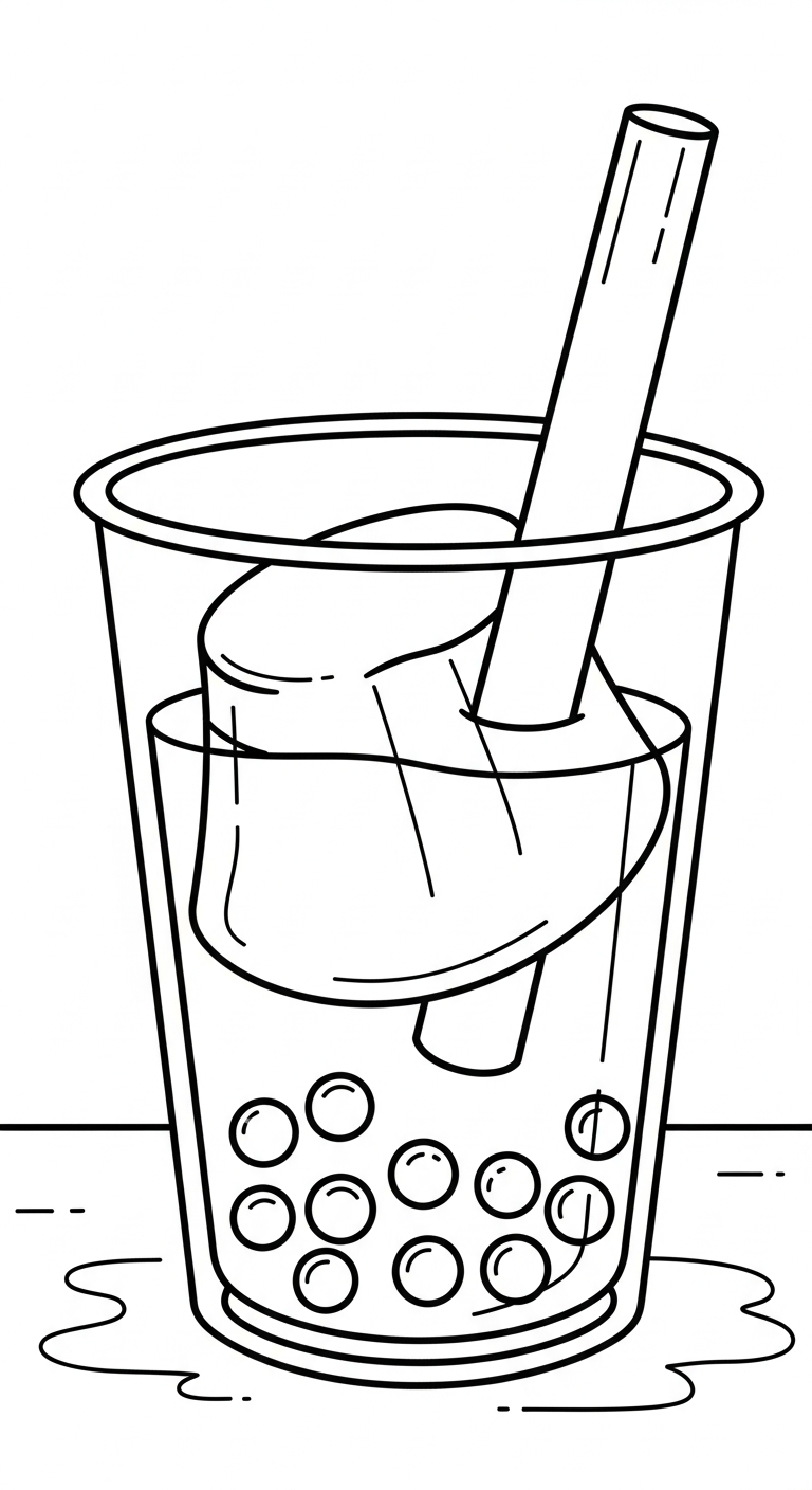 hình tô màu trà sữa cho bé