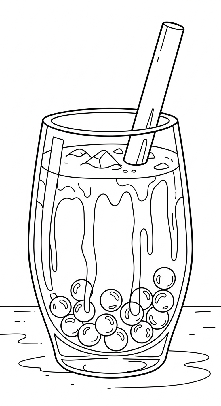 file hình tô màu trà sữa cho bé in