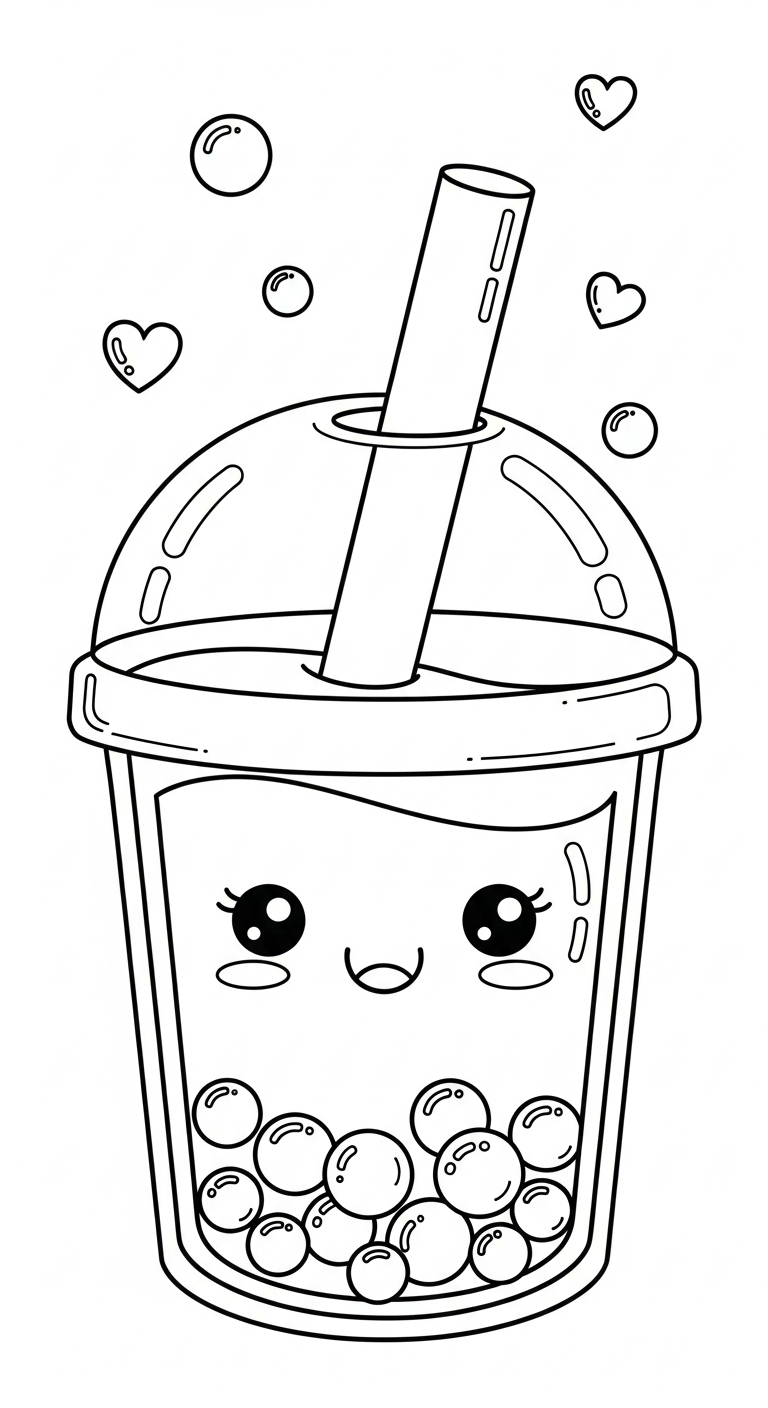 download tranh tô màu trà sữa miễn phí