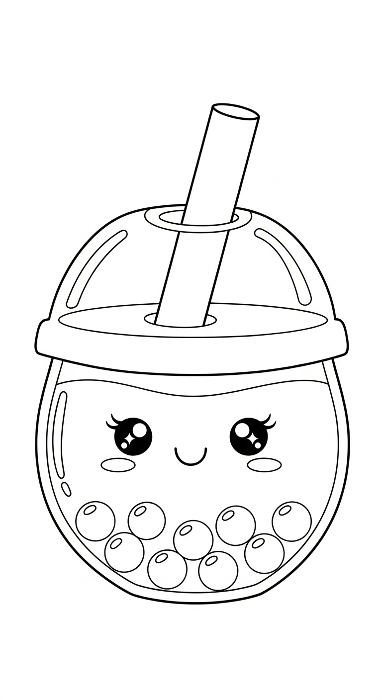 hình tô màu trà sữa cho bé 7-8 tuổi