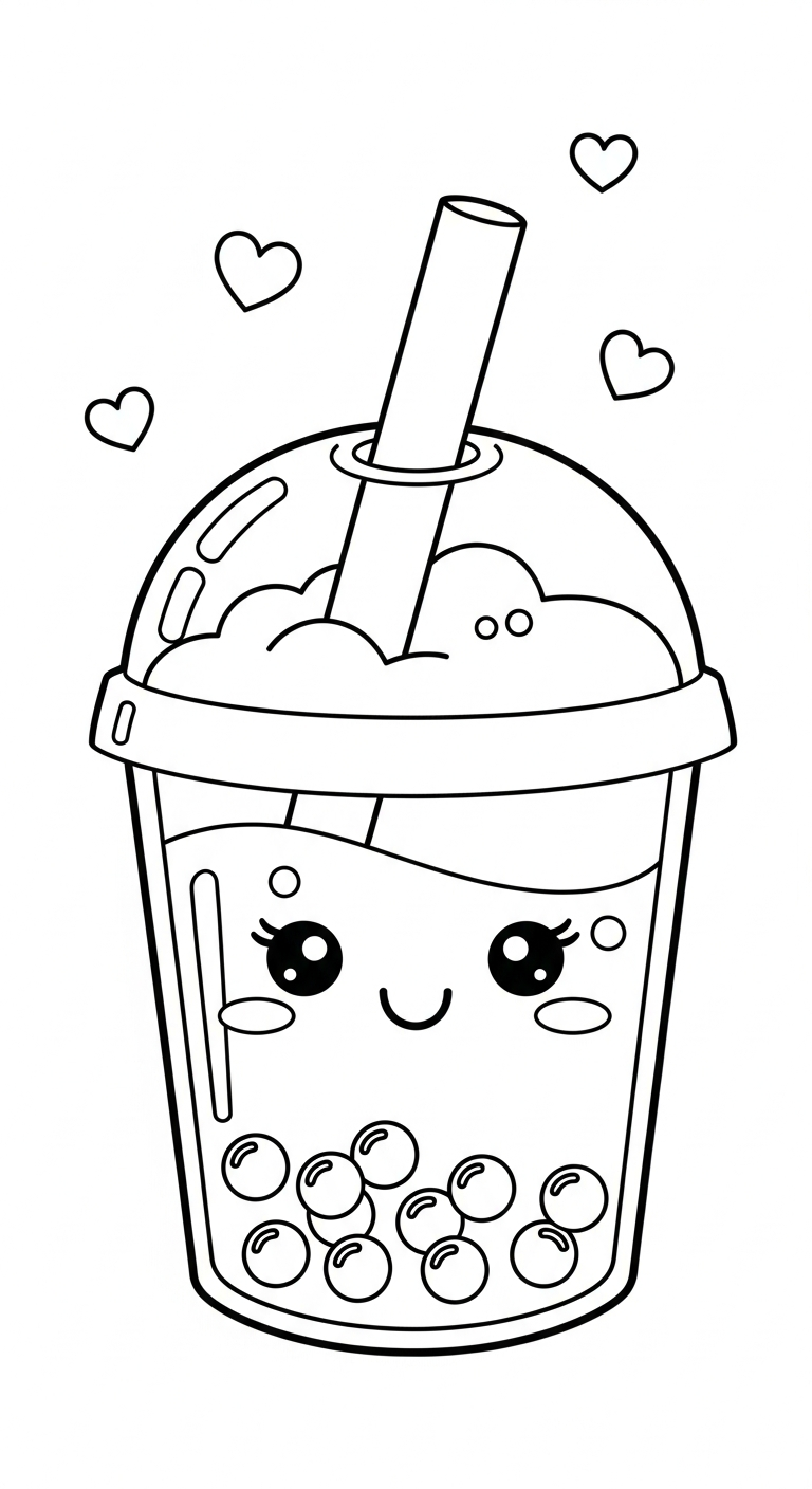tranh tô màu trà sữa cho bé tải về