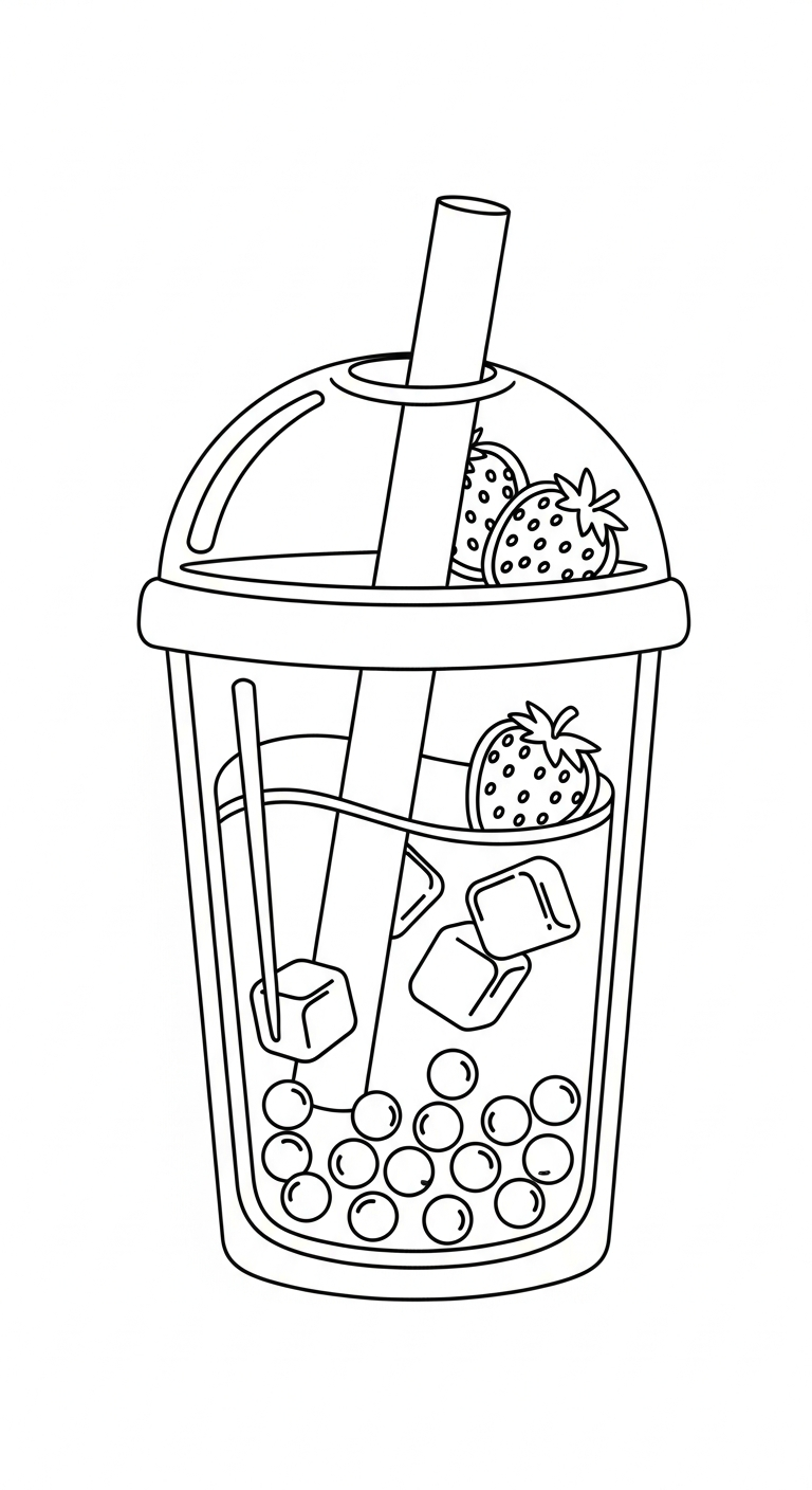 hình tô màu trà sữa cho bé 5 tuổi miễn phí