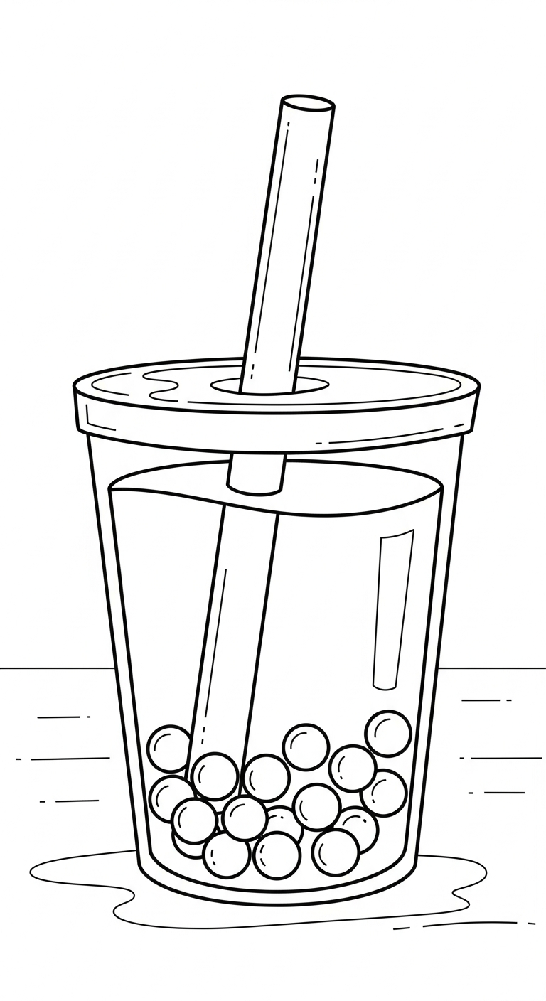 in hình tô màu trà sữa cho bé 6 tuổi