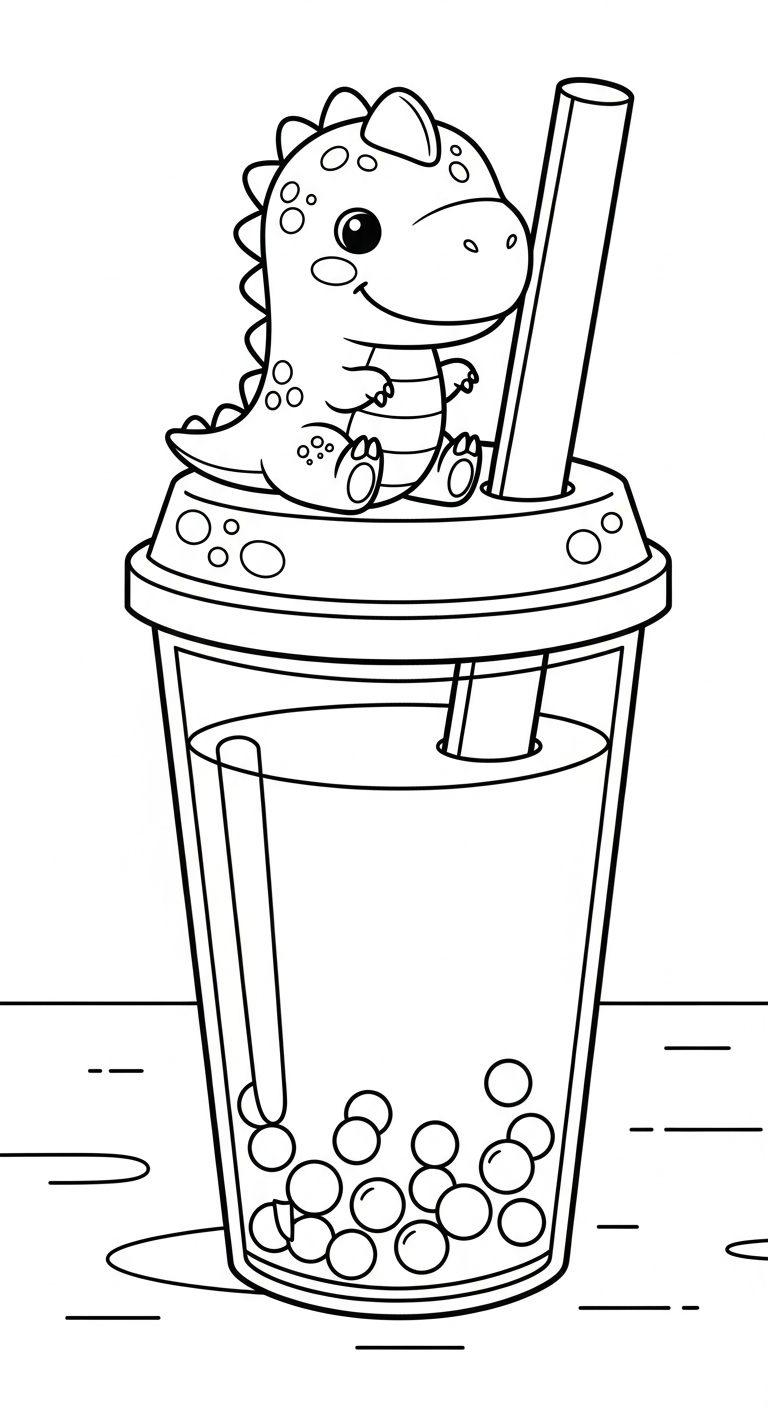 tranh tô màu trà sữa cho bé 6 tuổi