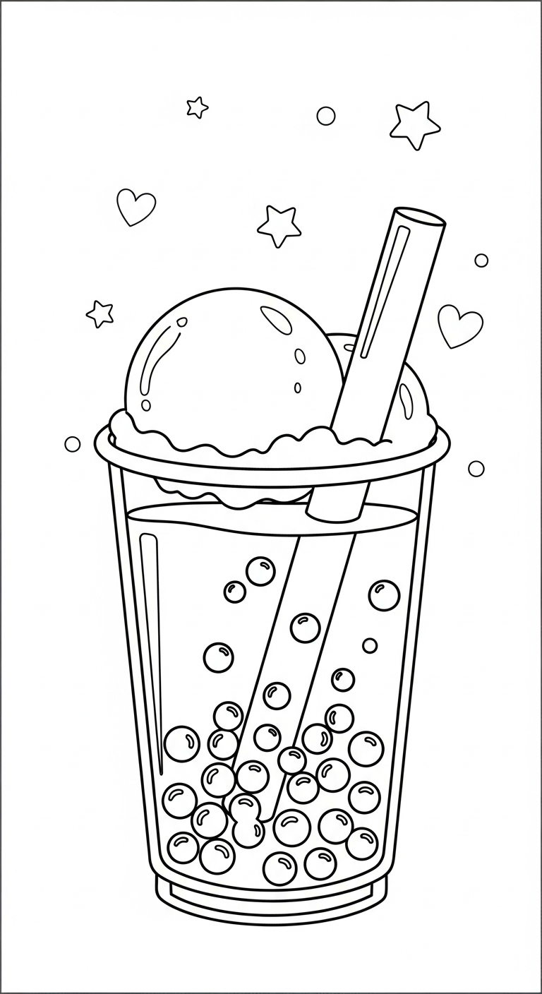 mẫu hình tô màu trà sữa cho bé