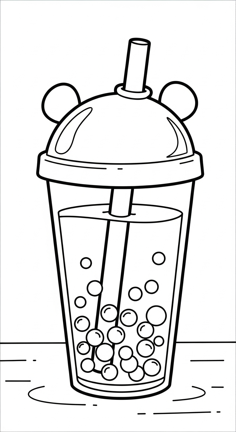 tranh tô màu trà sữa cho bé 7-8 tuổi