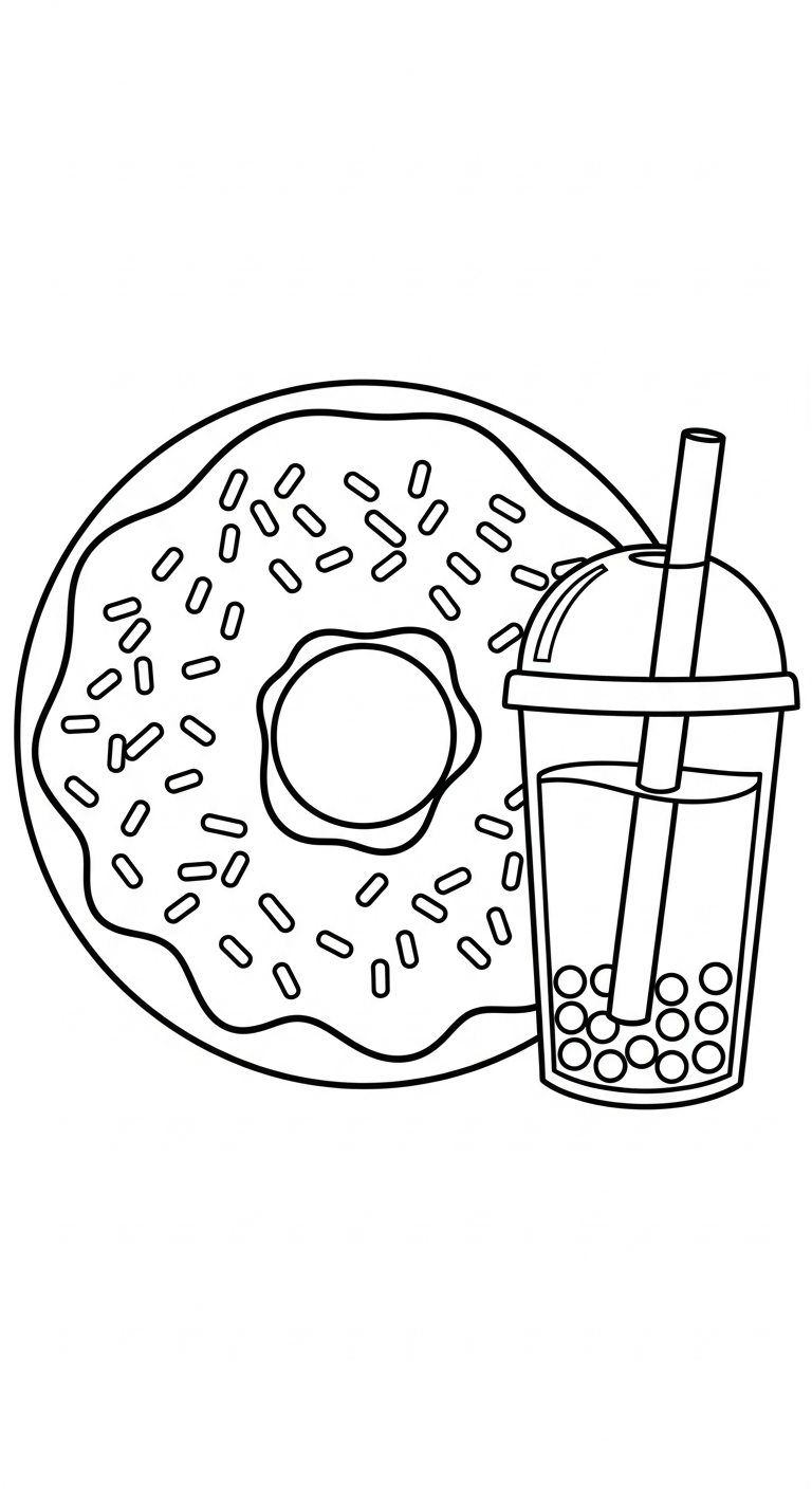 mẫu tranh tô màu trà sữa cho bé