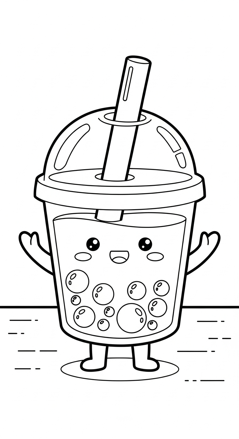 tranh tô màu trà sữa cho bé 8 tuổi miễn phí