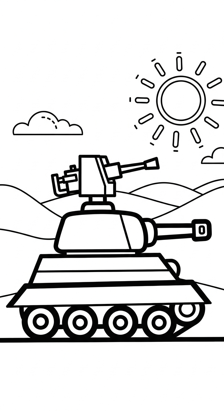 tải hình tô màu xe tăng cho bé 7 tuổi