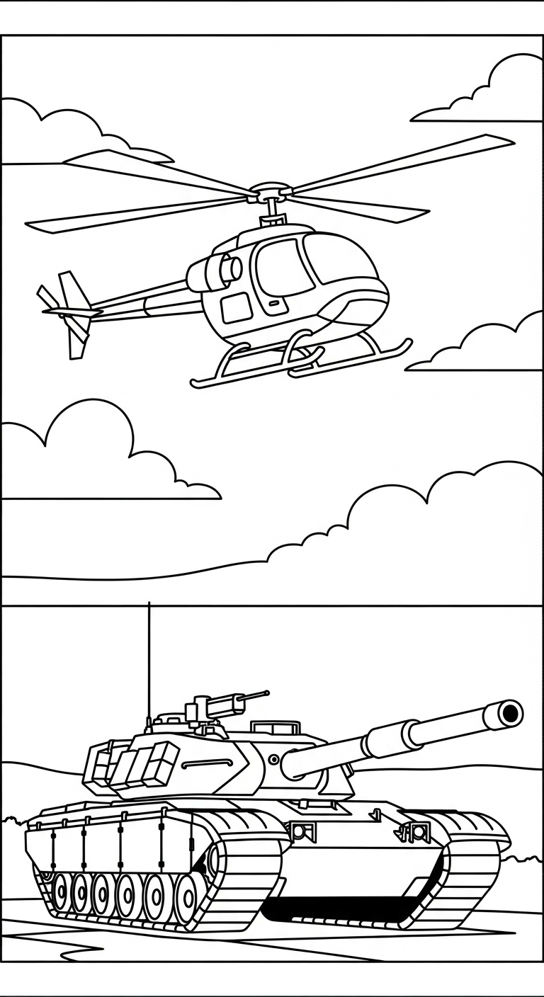 tải file hình tô màu xe tăng